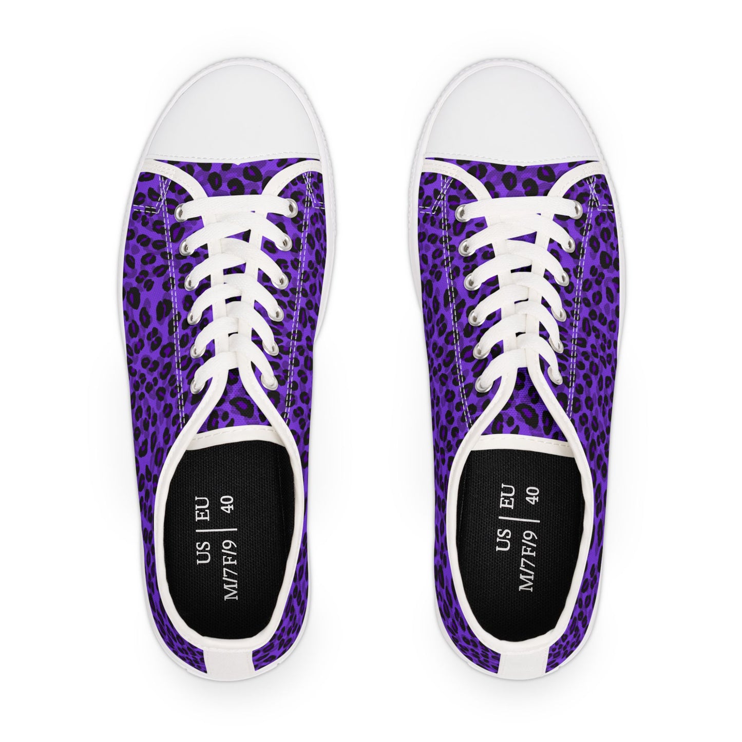 Polka Dot – Lila Leopardenmuster – Low-Top-Sneakers für Damen – Stilvolles und bequemes Schuhwerk für alltägliche Abenteuer