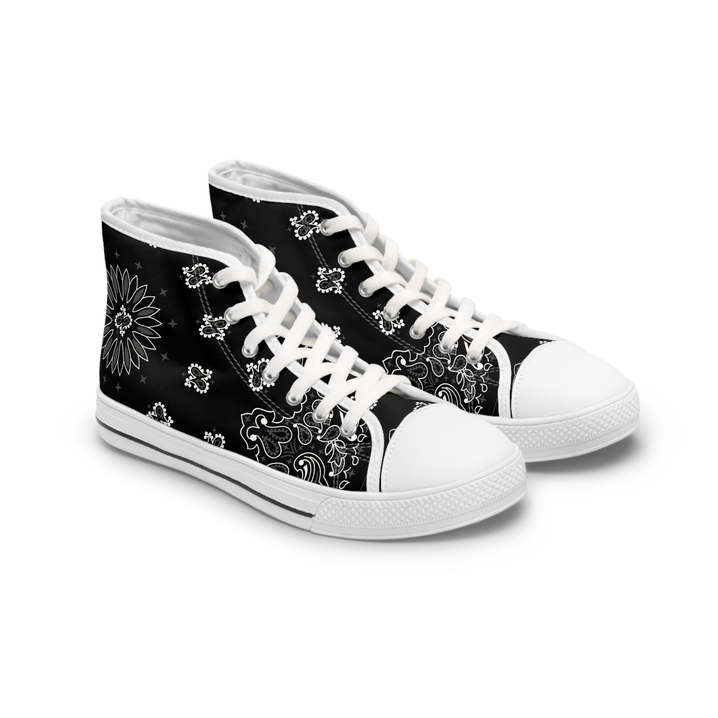 Schwarze Bandana High Top Sneakers für Damen – Stylisch & Fun