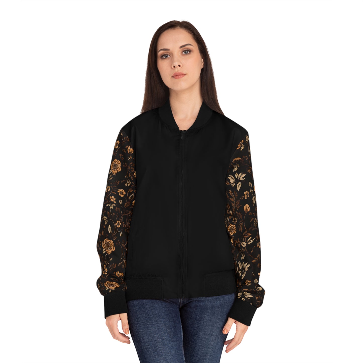 Elegante florale Bomberjacke für Damen – stilvolle Oberbekleidung für den Frühling