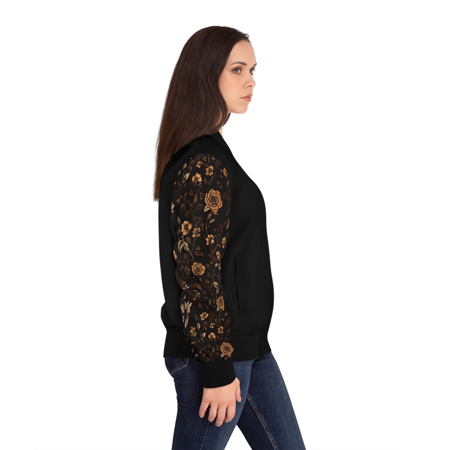 Elegante florale Bomberjacke für Damen – stilvolle Oberbekleidung für den Frühling
