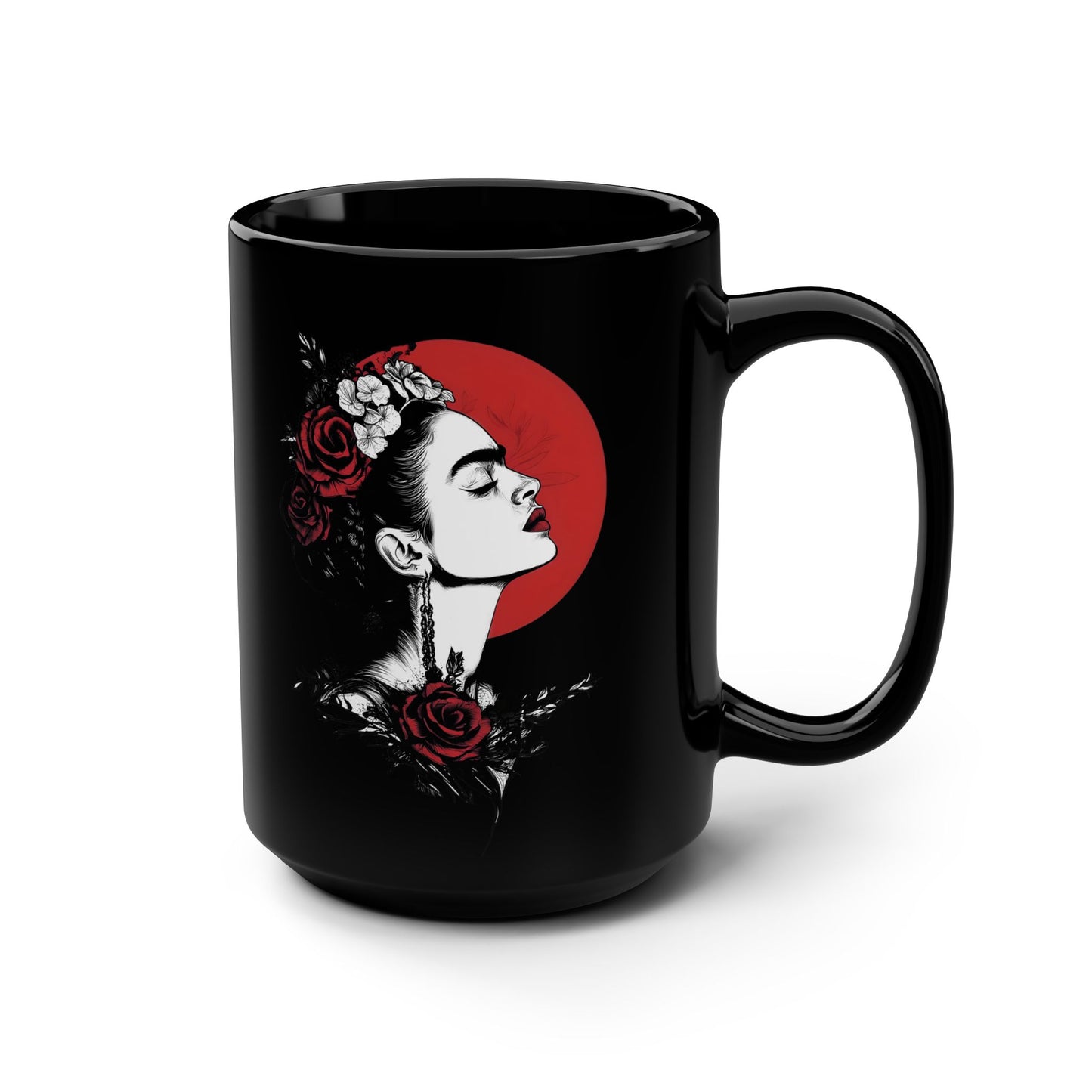 Frida Kahlo – Schwarze Kaffeetasse – 425 ml