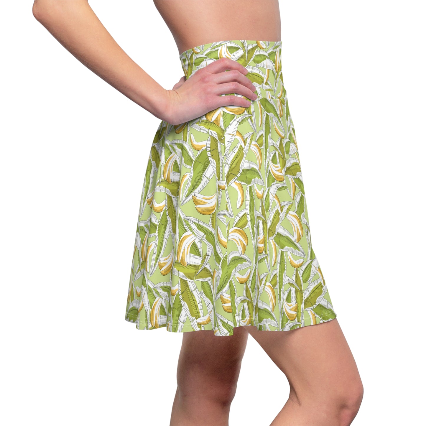 Damen-Skaterrock mit tropischem Bananen-Print – perfekt für Sommer- und Strandtage
