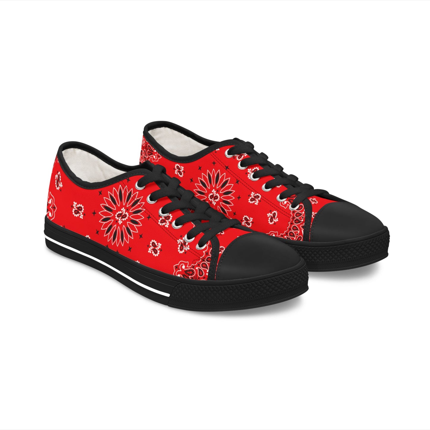 Niedrige Sneakers für Damen - ROTES BANDANA