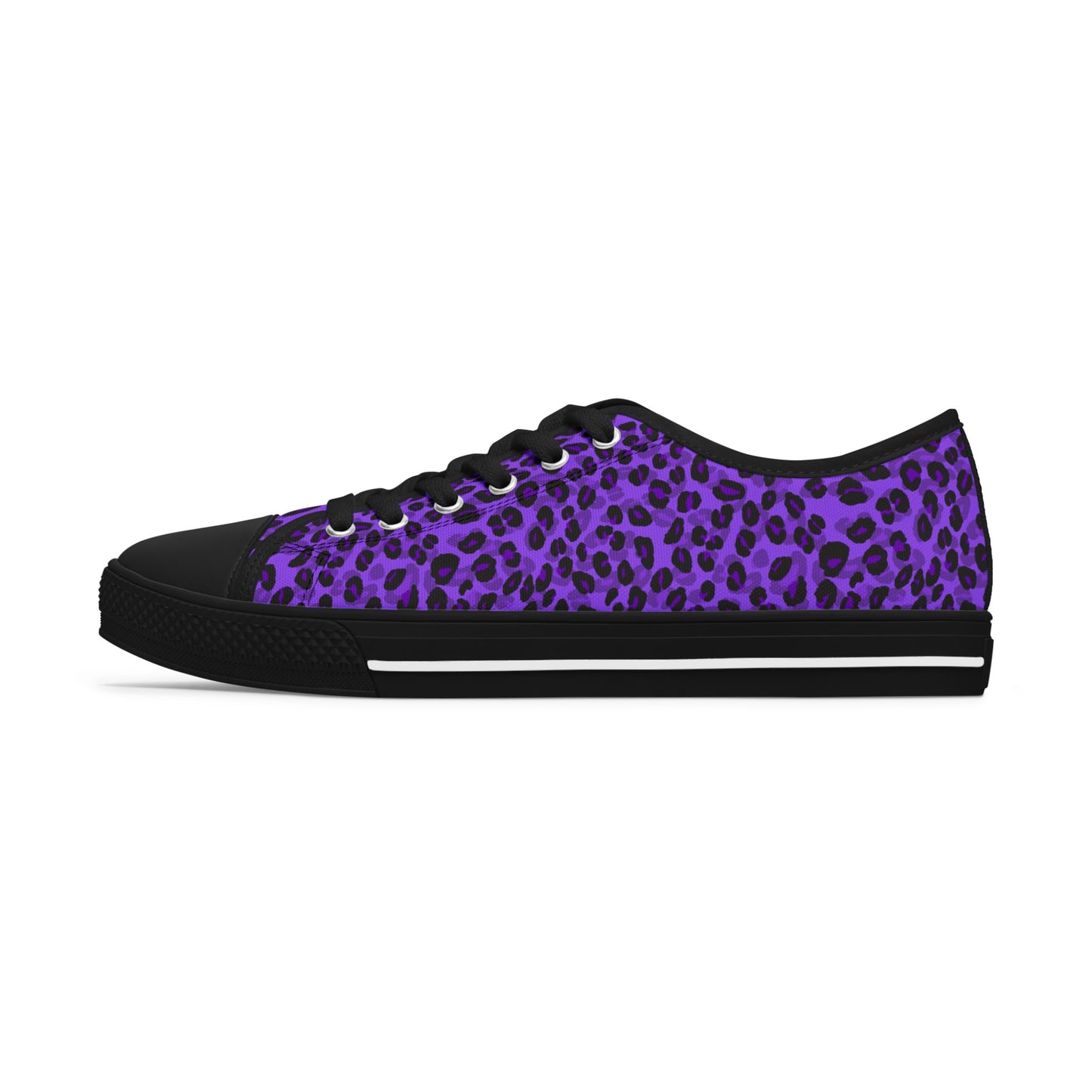 Polka Dot – Lila Leopardenmuster – Low-Top-Sneakers für Damen – Stilvolles und bequemes Schuhwerk für alltägliche Abenteuer