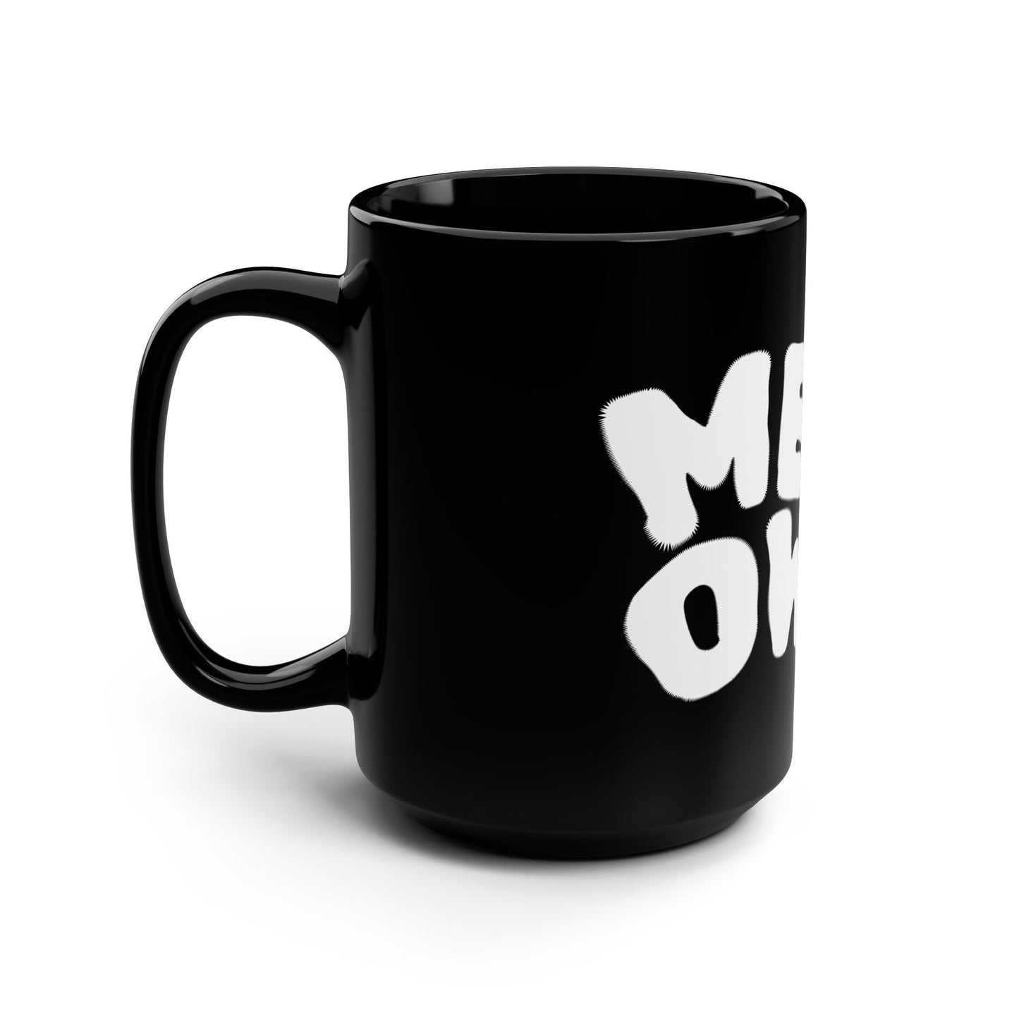 MEOW - Schwarze Kaffeetasse - 15oz