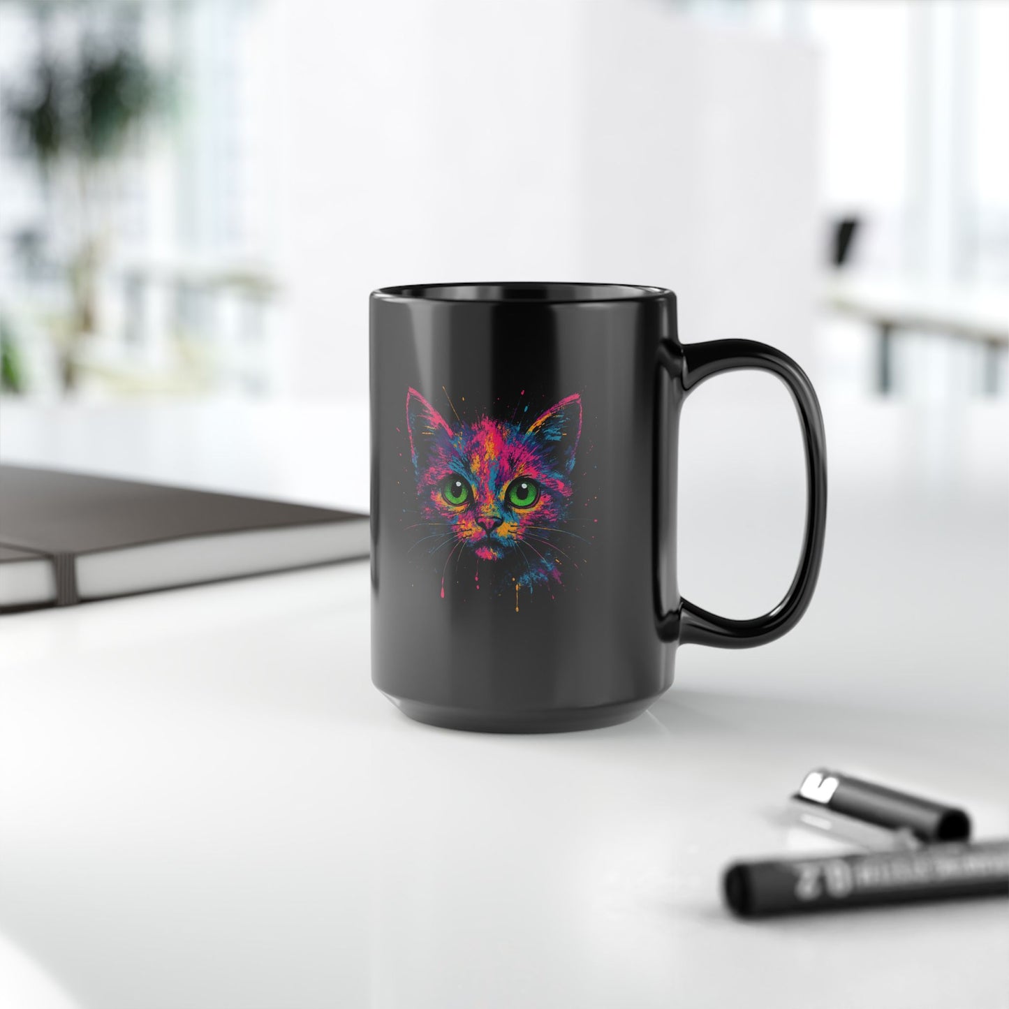 Kätzchen - Schwarze Kaffeetasse - 15oz