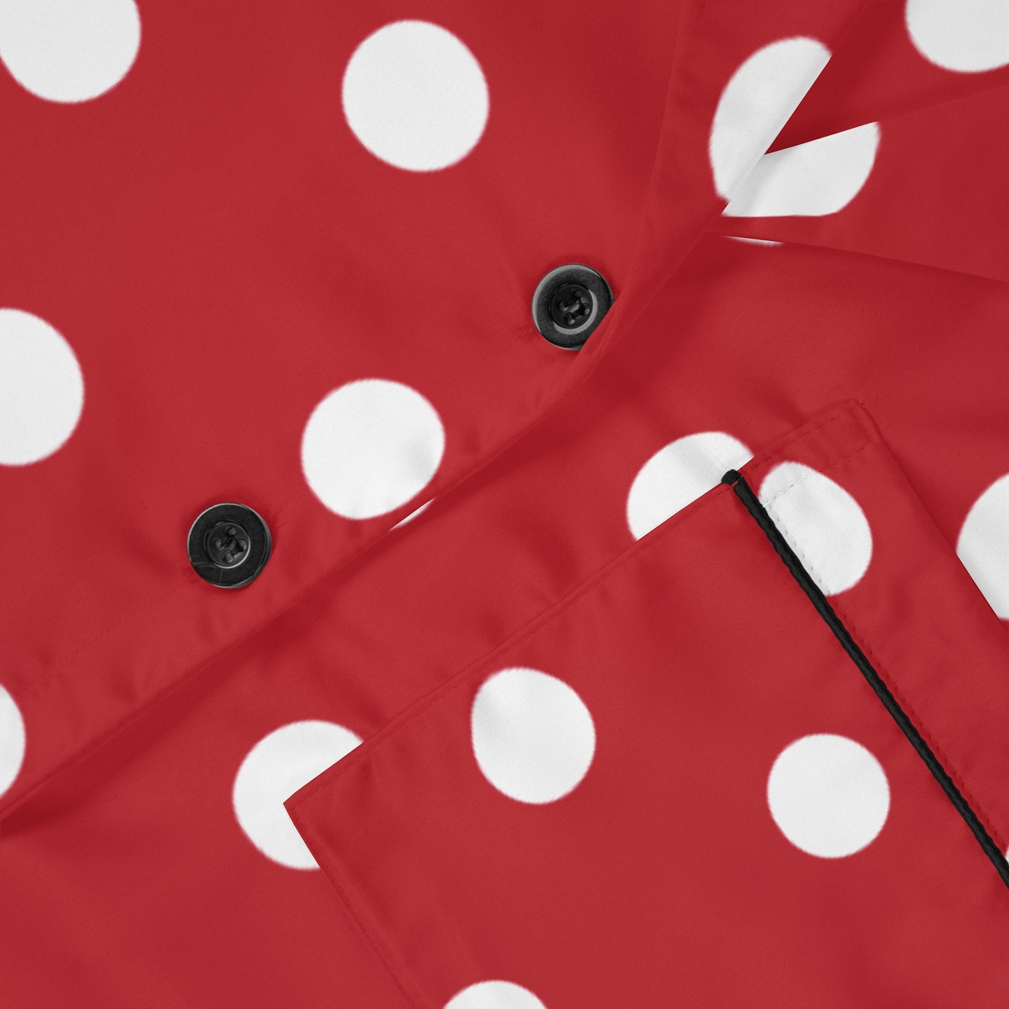 POLKA DOT RED - Stylish Women's Satin Pajamas with Bold Red Splash Design