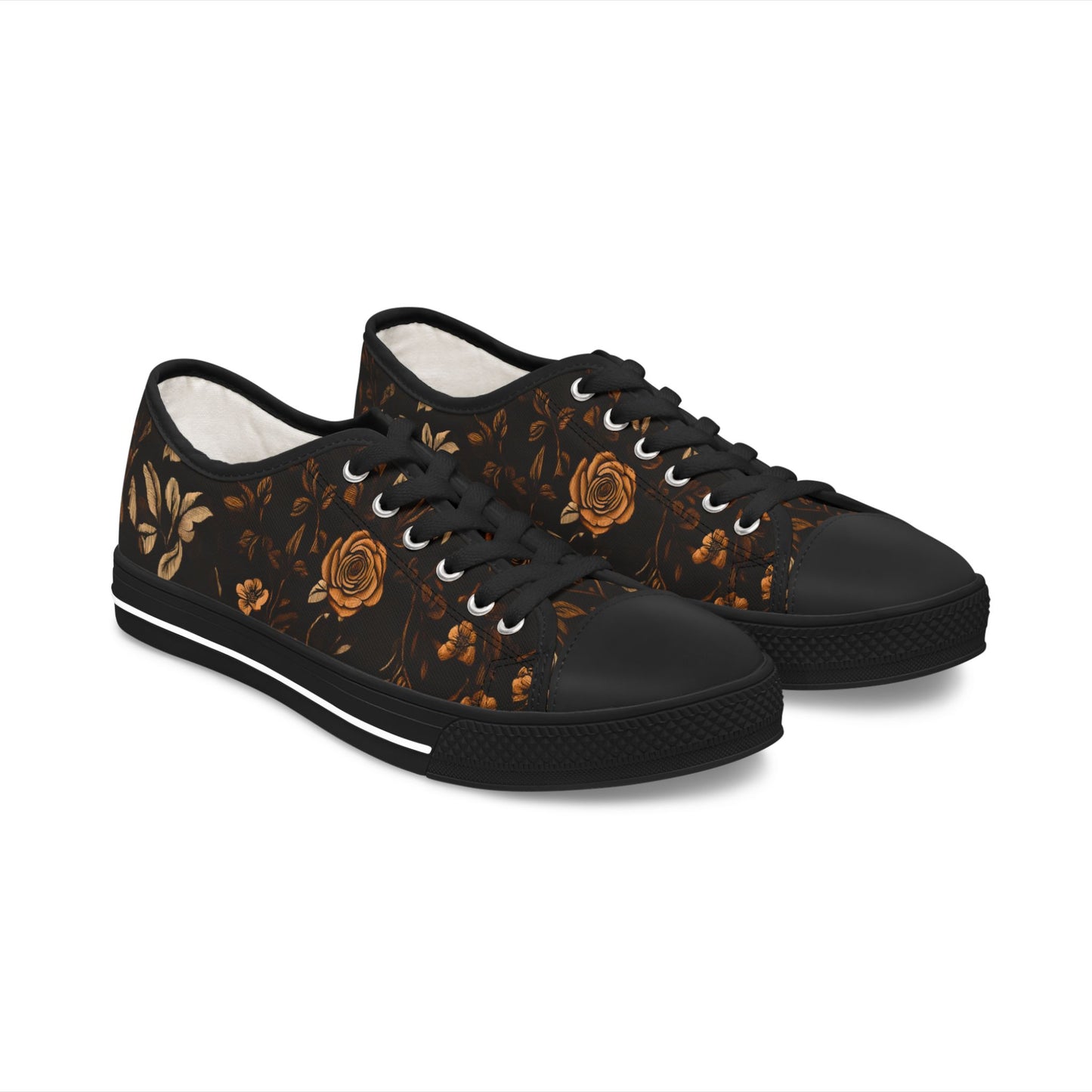Low Top Sneakers für Damen - Elegantes Blumenmuster
