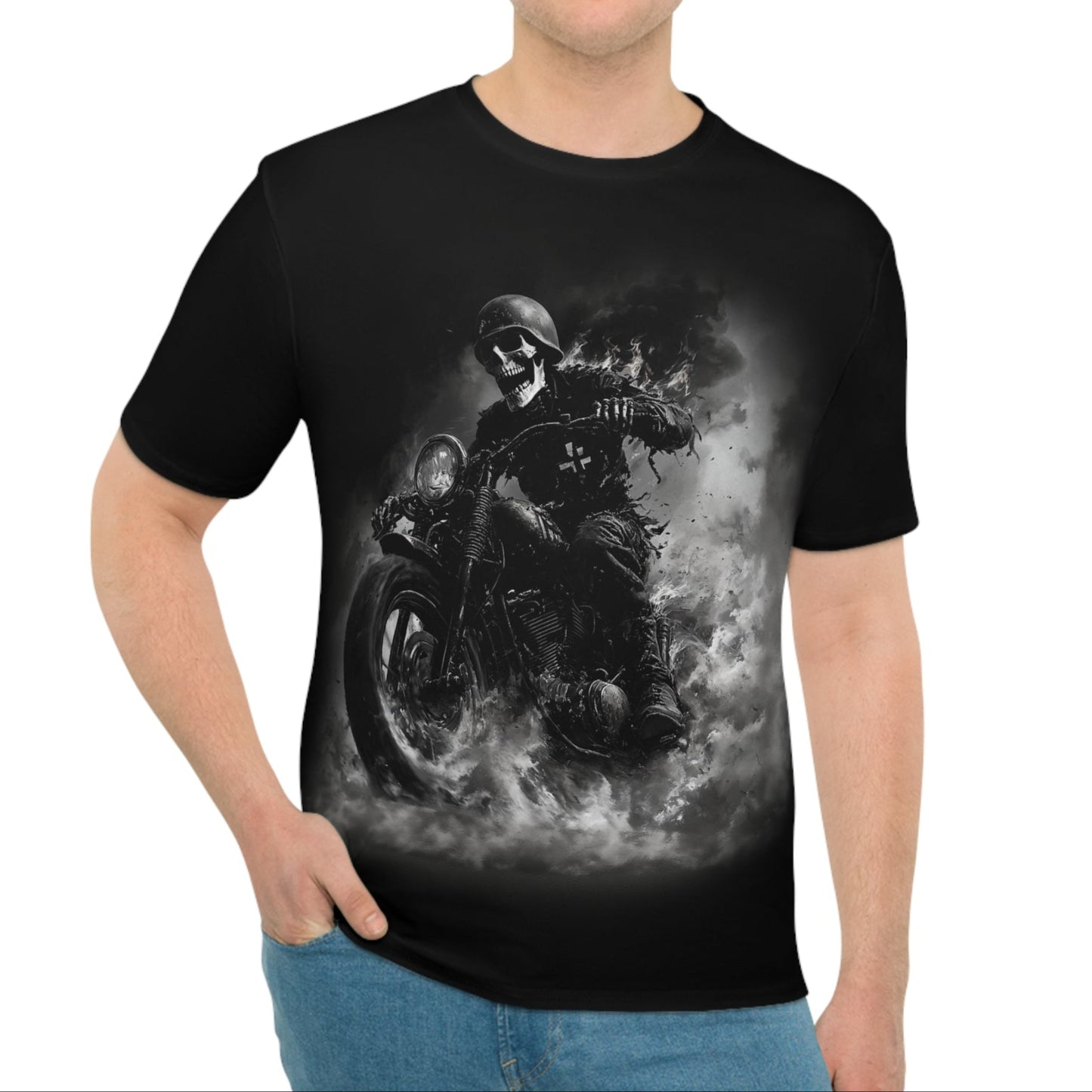 Biker-T-Shirt | Ausgefallenes Motorrad-Grafik-T-Shirt für Fahrer