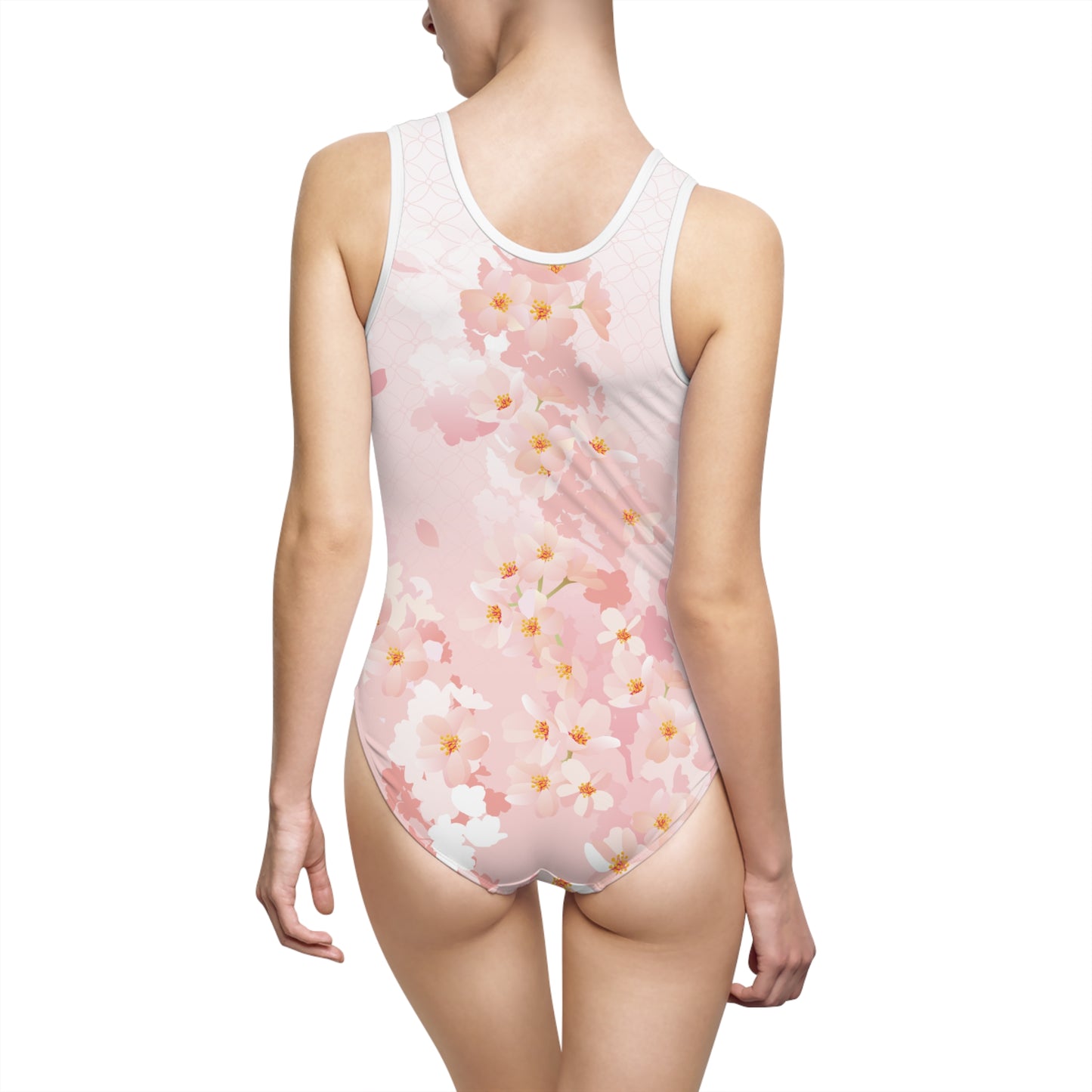 Badeanzug Kirschblüten Blumen Damen Einteiler