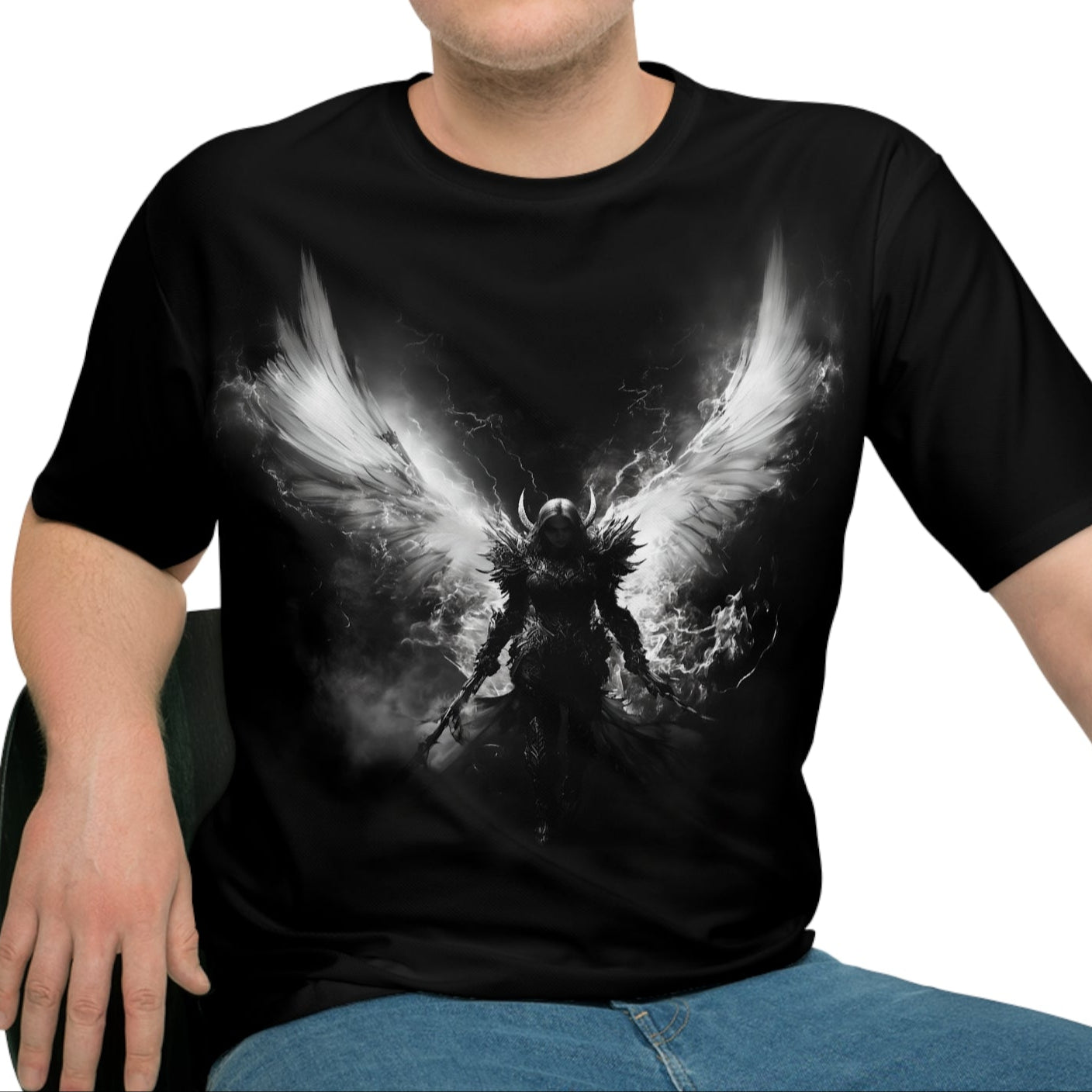 Lockeres T-Shirt – Angelic Warrior Grafik-T-Shirt