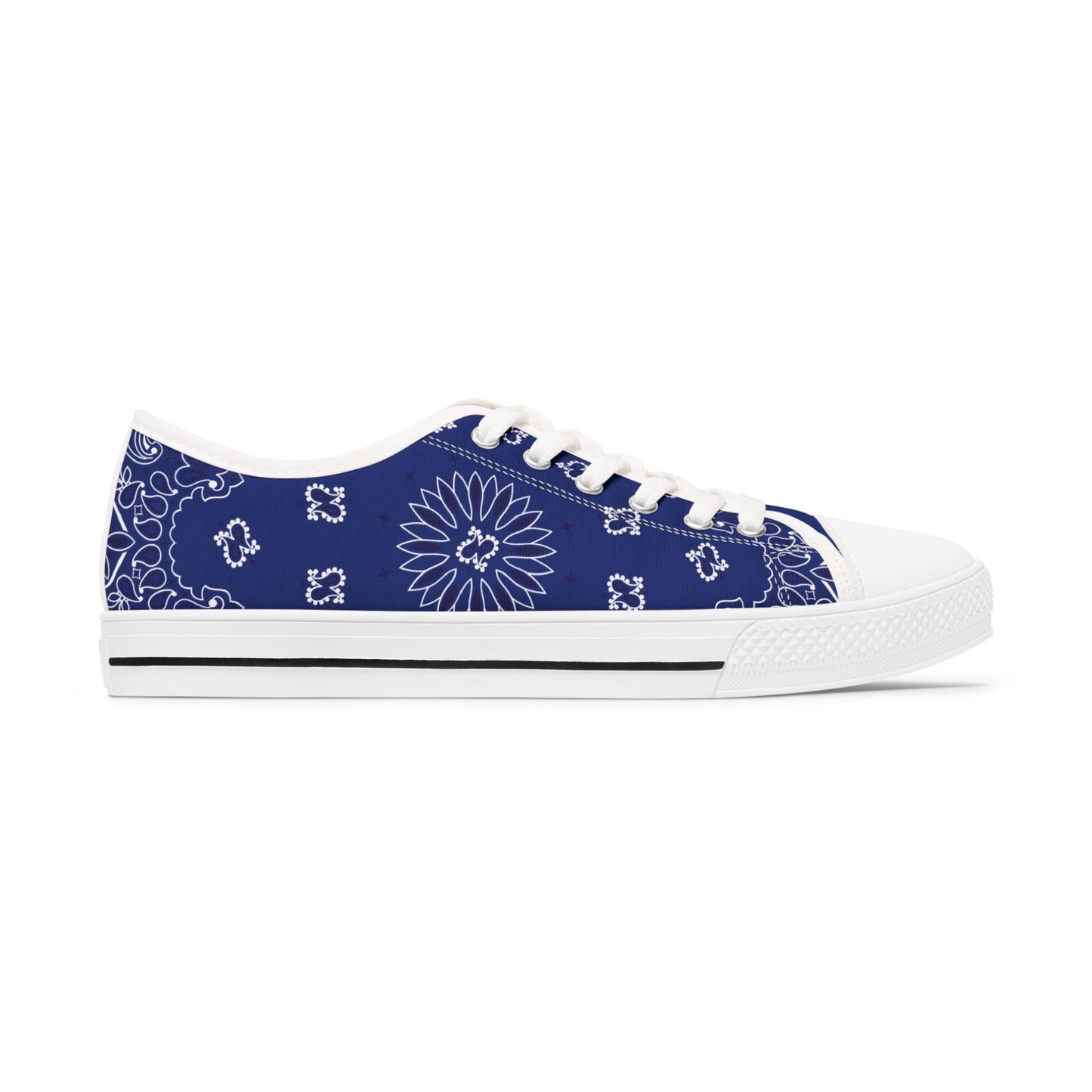 Women's Low Top Sneakers - Blue BANDANA