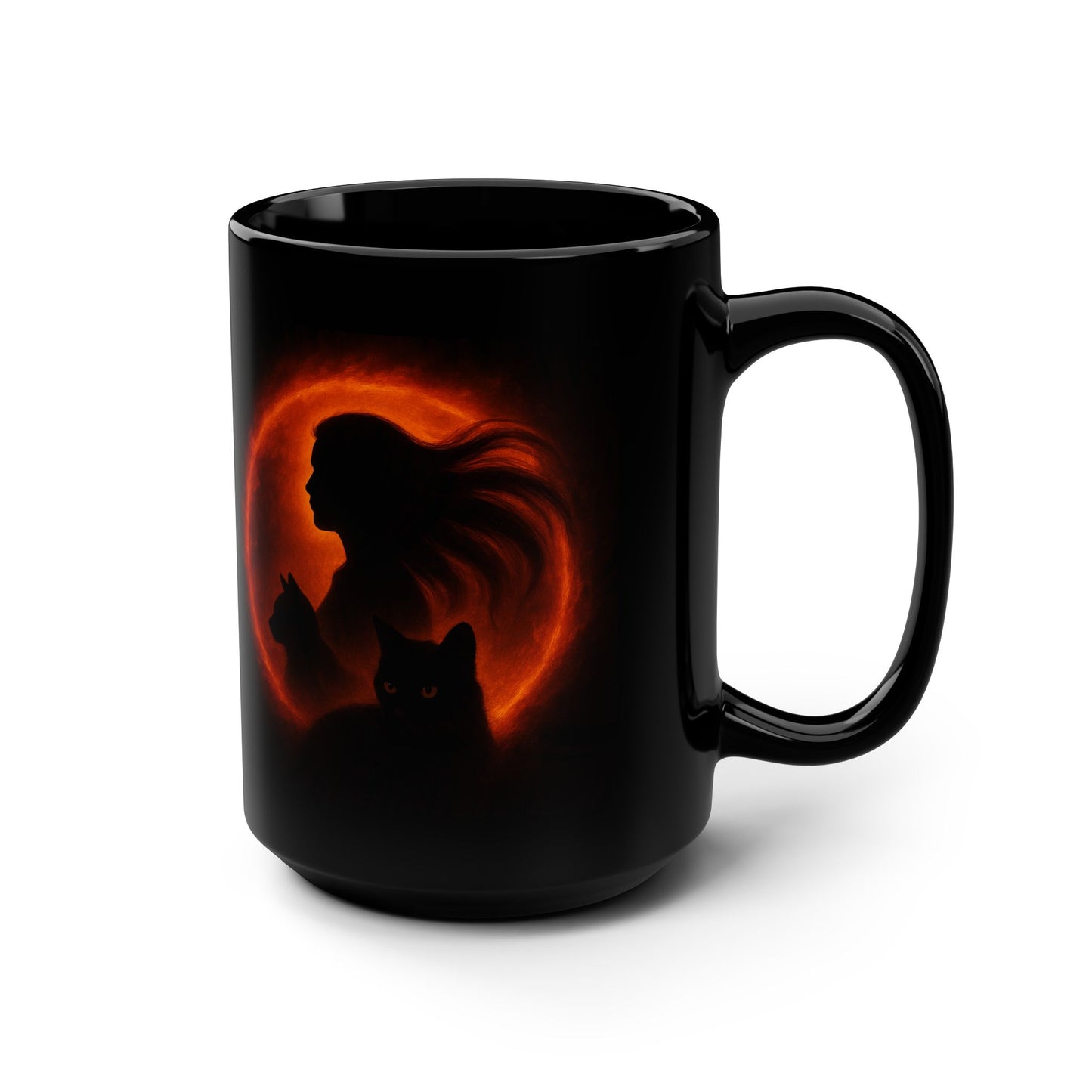 Mutter der Katzen - Schwarze Kaffeetasse - 15oz