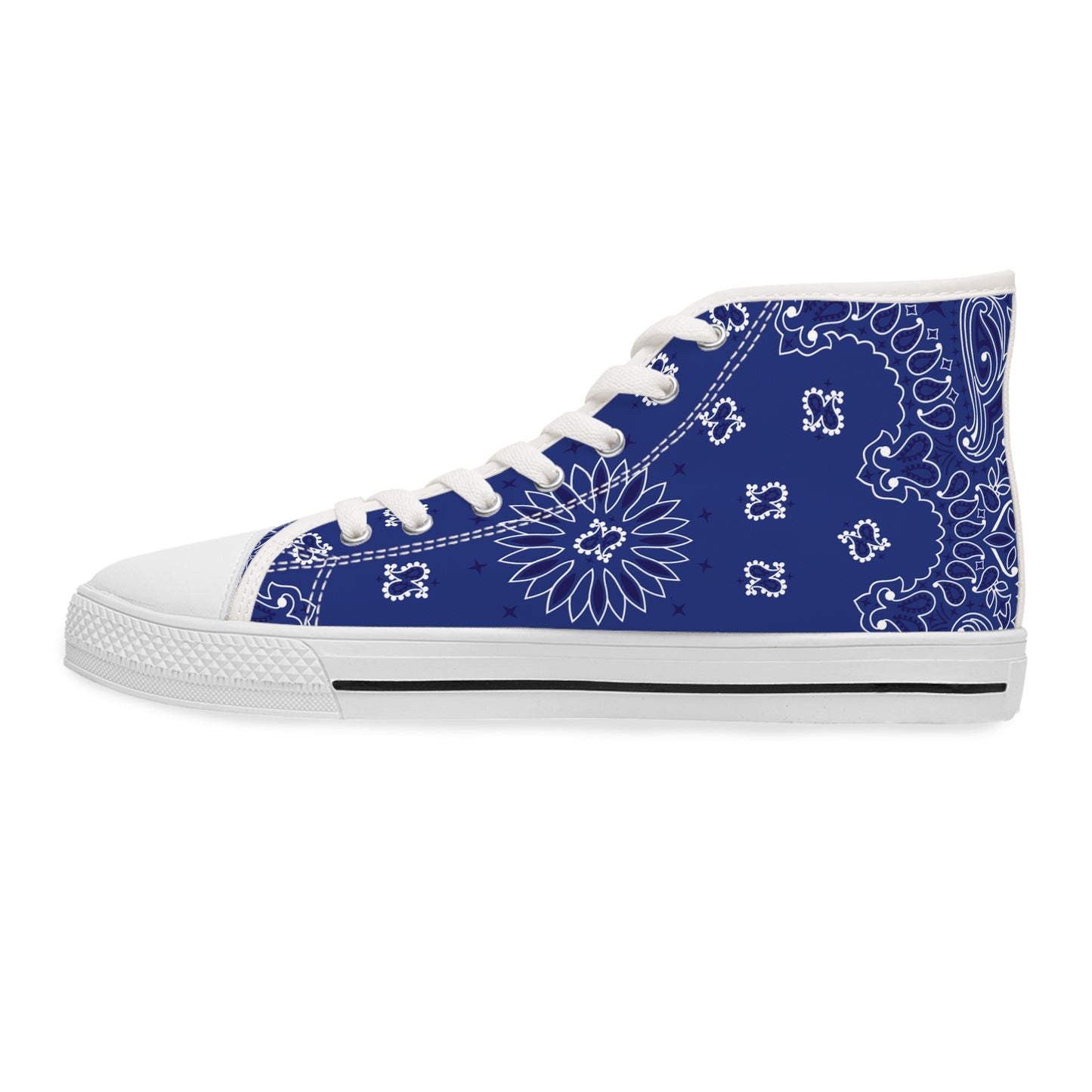 Blaue Bandana High Top Sneakers für Damen – Stylisch & Fun