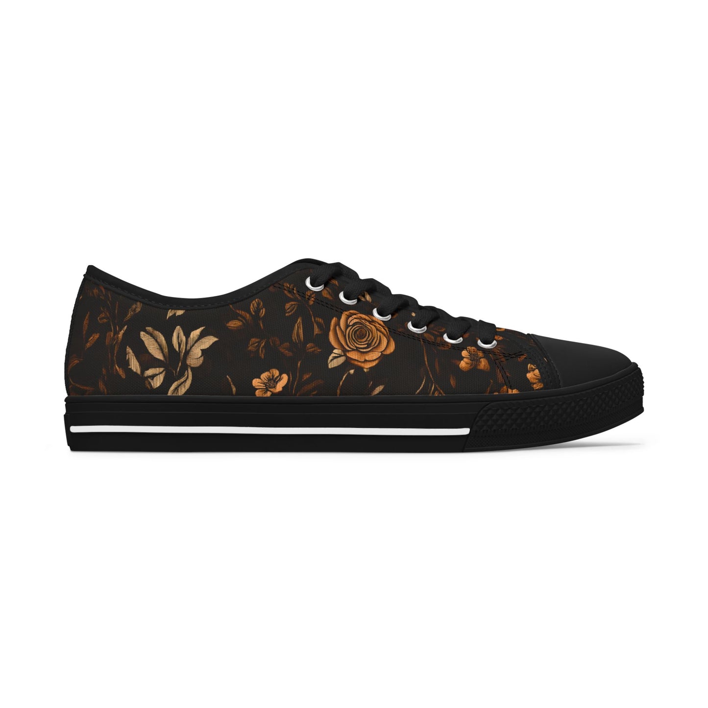 Low Top Sneakers für Damen - Elegantes Blumenmuster