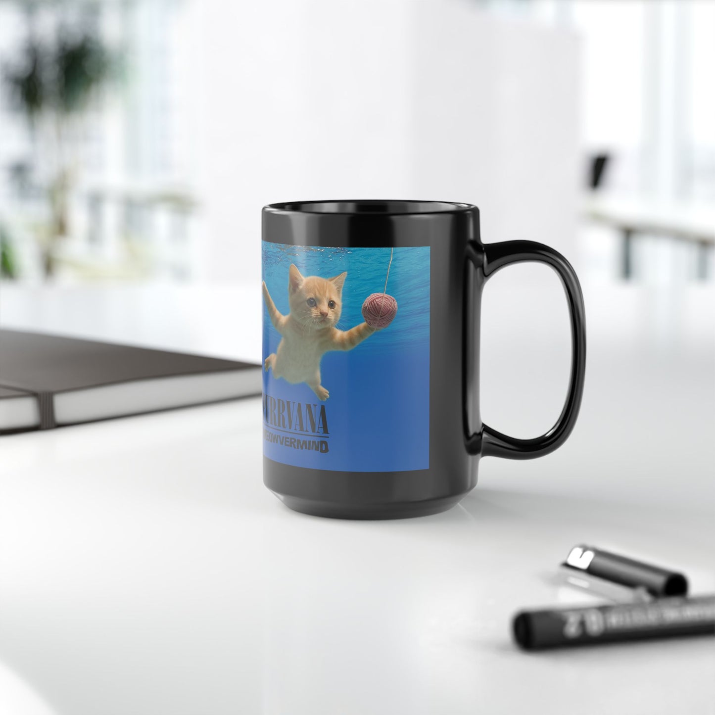 PURRVANA - MEOWVERMIND - Black Coffee Mug - 15oz