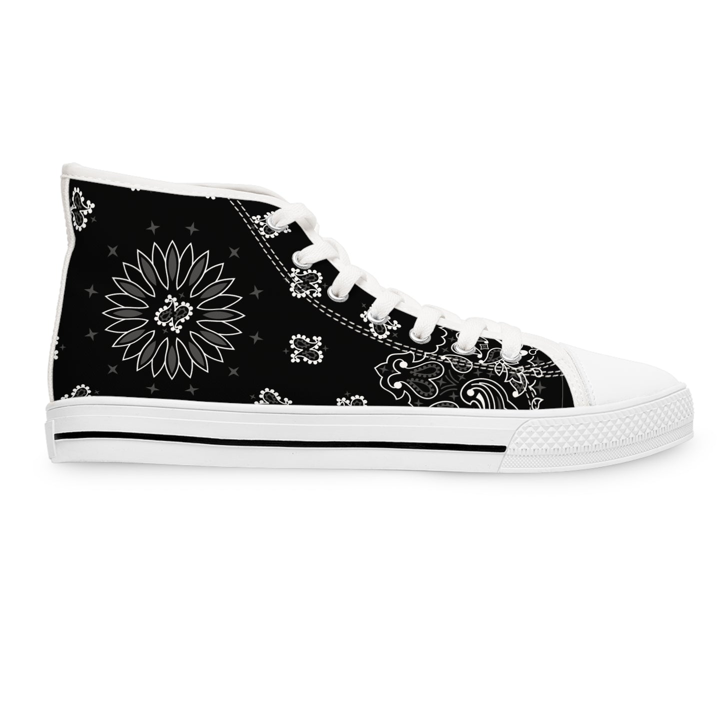 Schwarze Bandana High Top Sneakers für Damen – Stylisch & Fun
