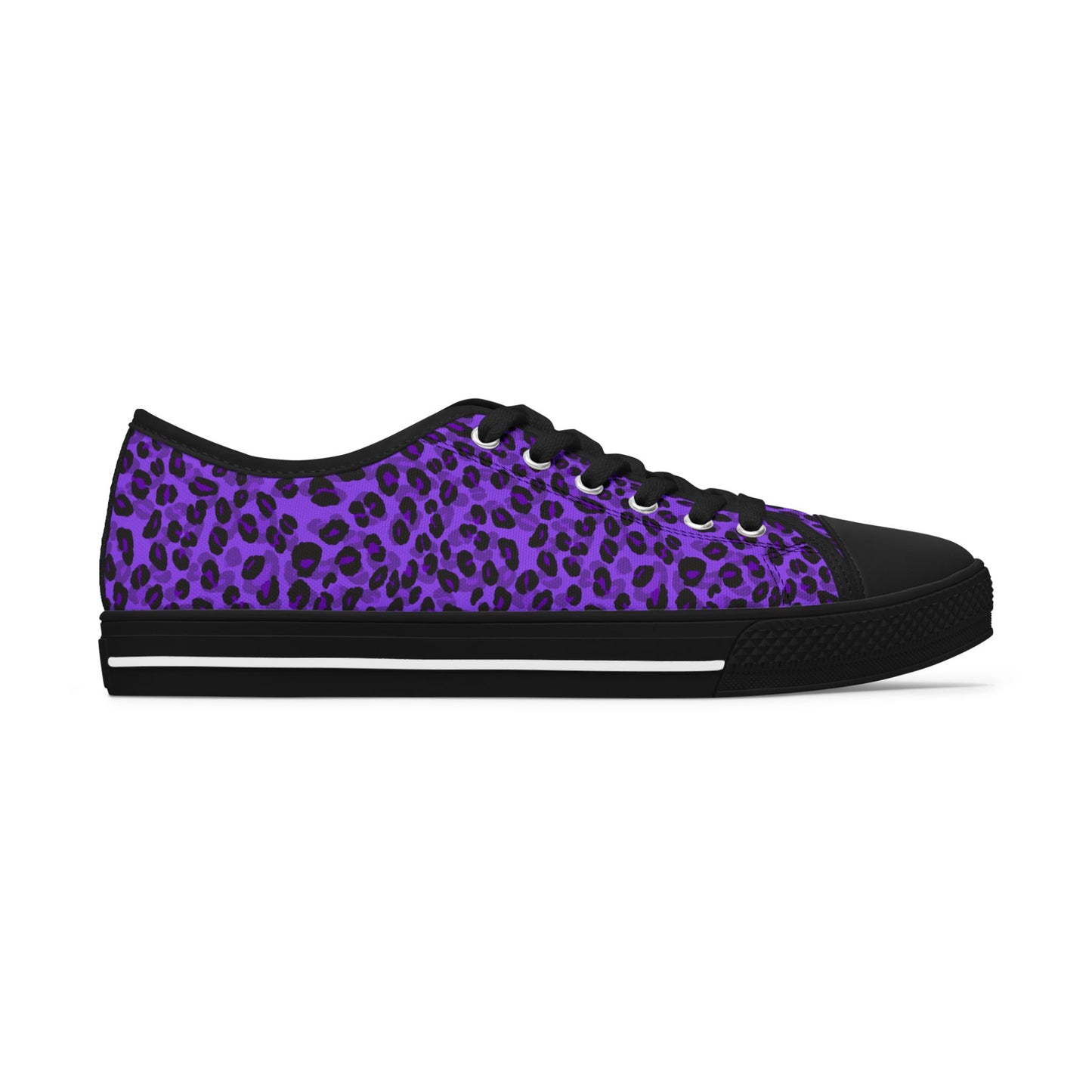 Polka Dot – Lila Leopardenmuster – Low-Top-Sneakers für Damen – Stilvolles und bequemes Schuhwerk für alltägliche Abenteuer