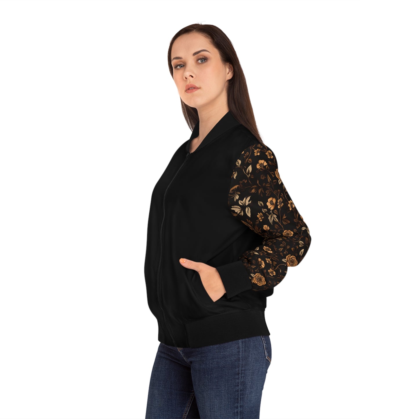 Elegante florale Bomberjacke für Damen – stilvolle Oberbekleidung für den Frühling