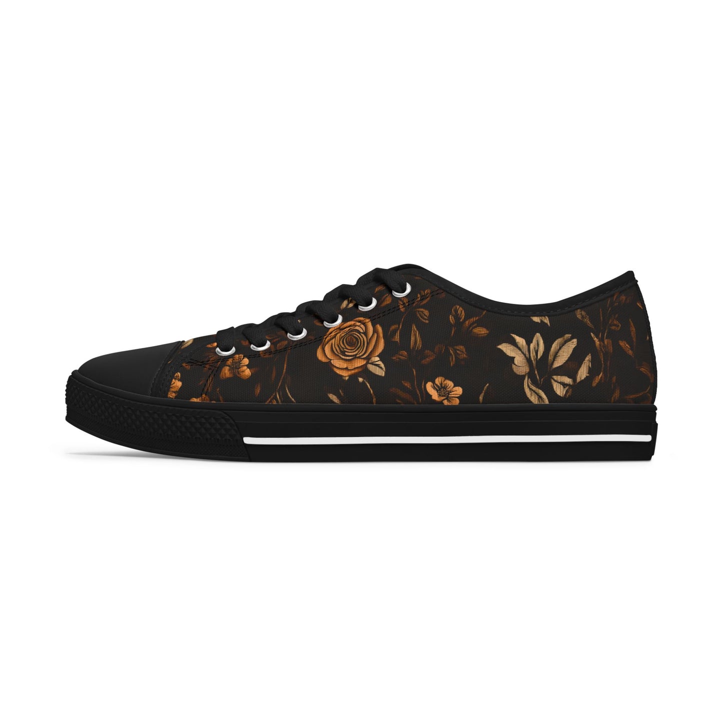 Low Top Sneakers für Damen - Elegantes Blumenmuster