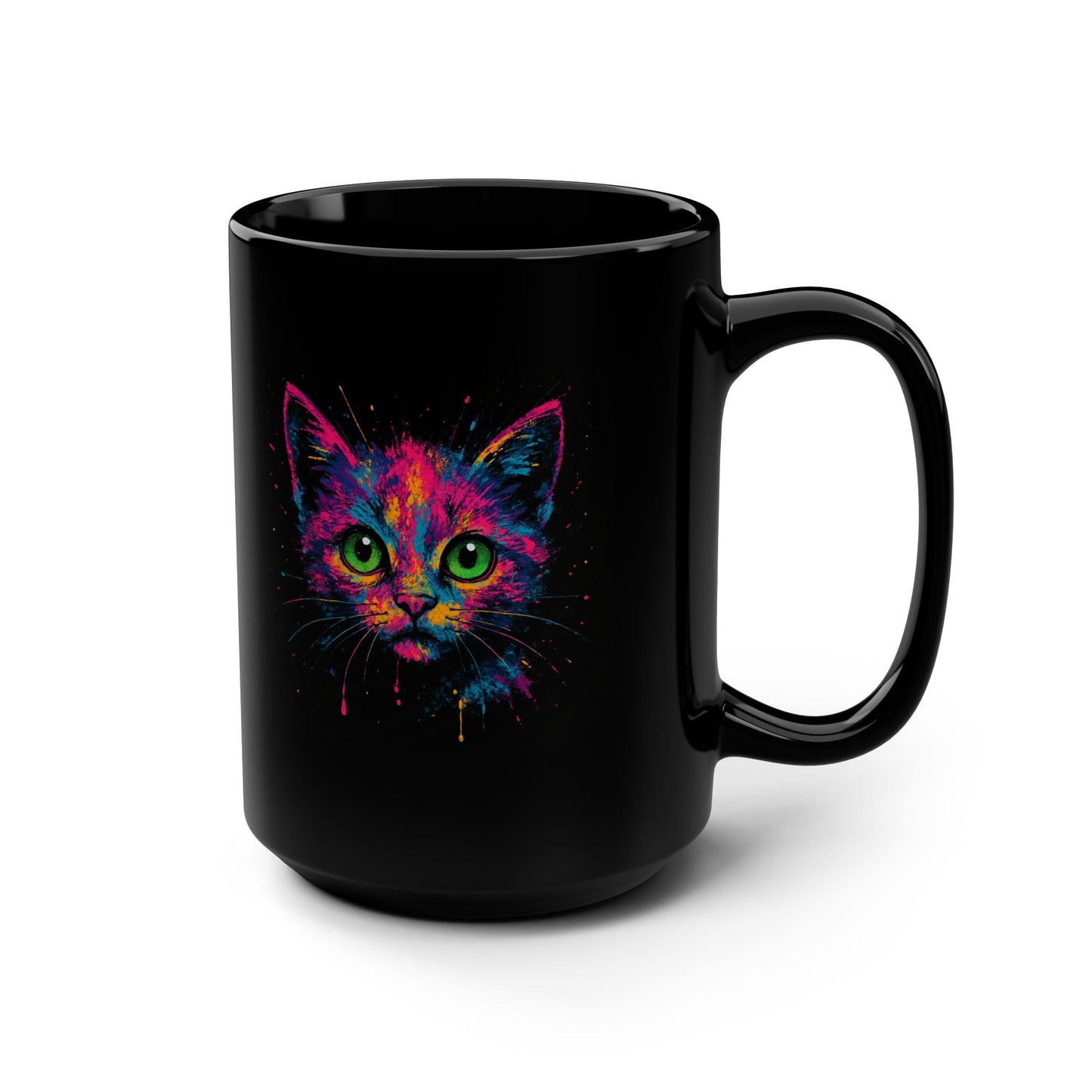 Kätzchen - Schwarze Kaffeetasse - 15oz
