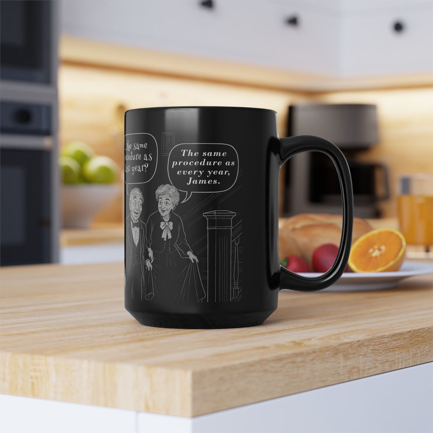 Dinner for One - Schwarze Kaffeetasse - 15oz