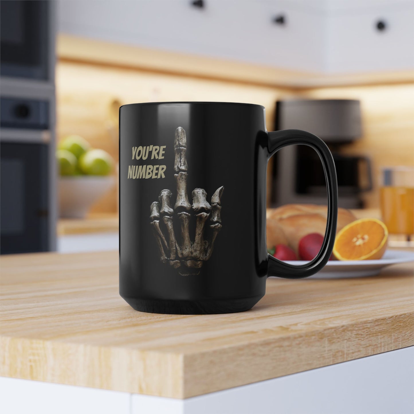 Du bist die Nummer... - Schwarze Kaffeetasse - 15oz