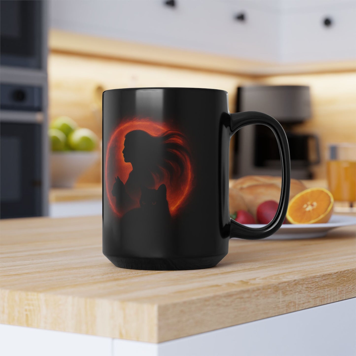 Mutter der Katzen - Schwarze Kaffeetasse - 15oz