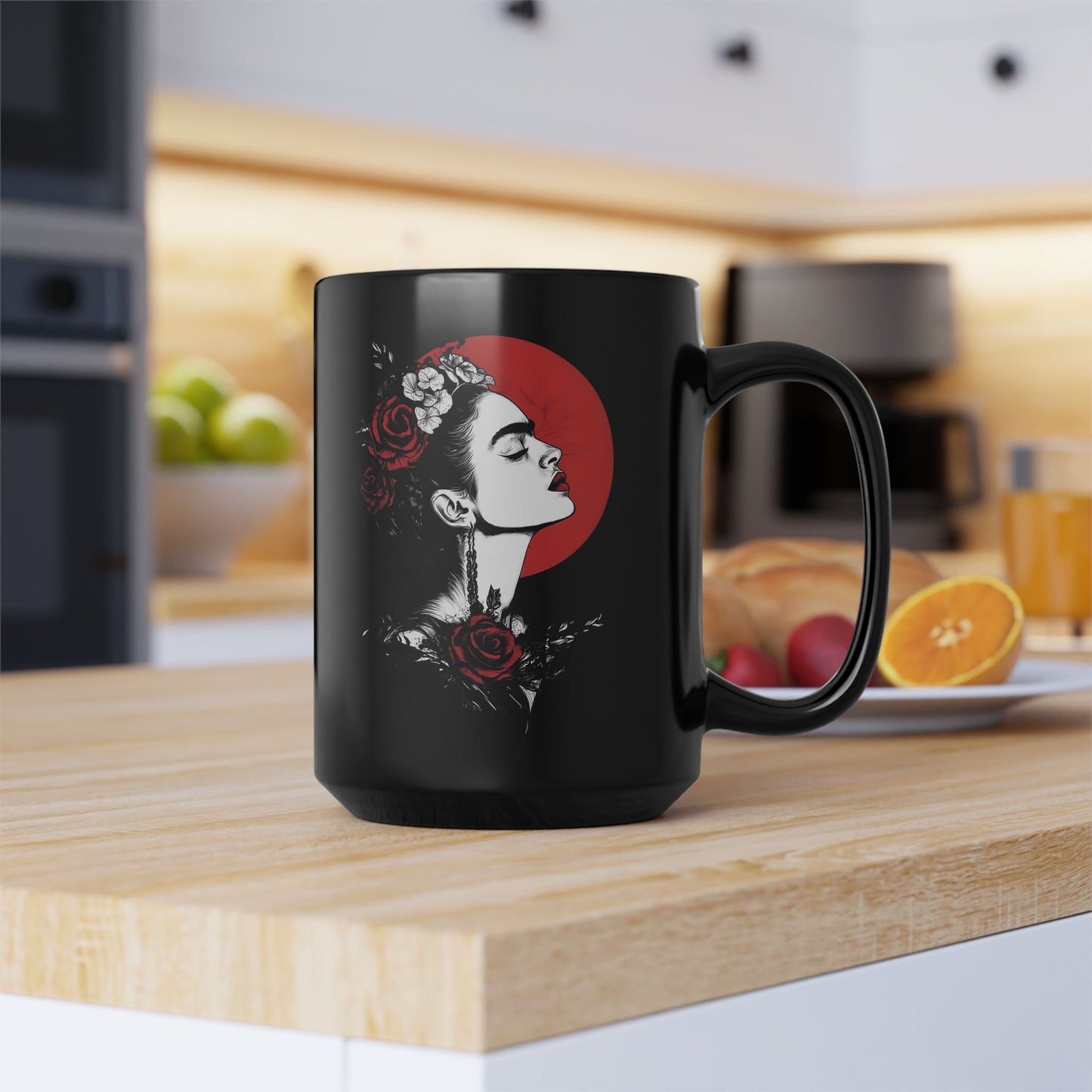 Frida Kahlo – Schwarze Kaffeetasse – 425 ml