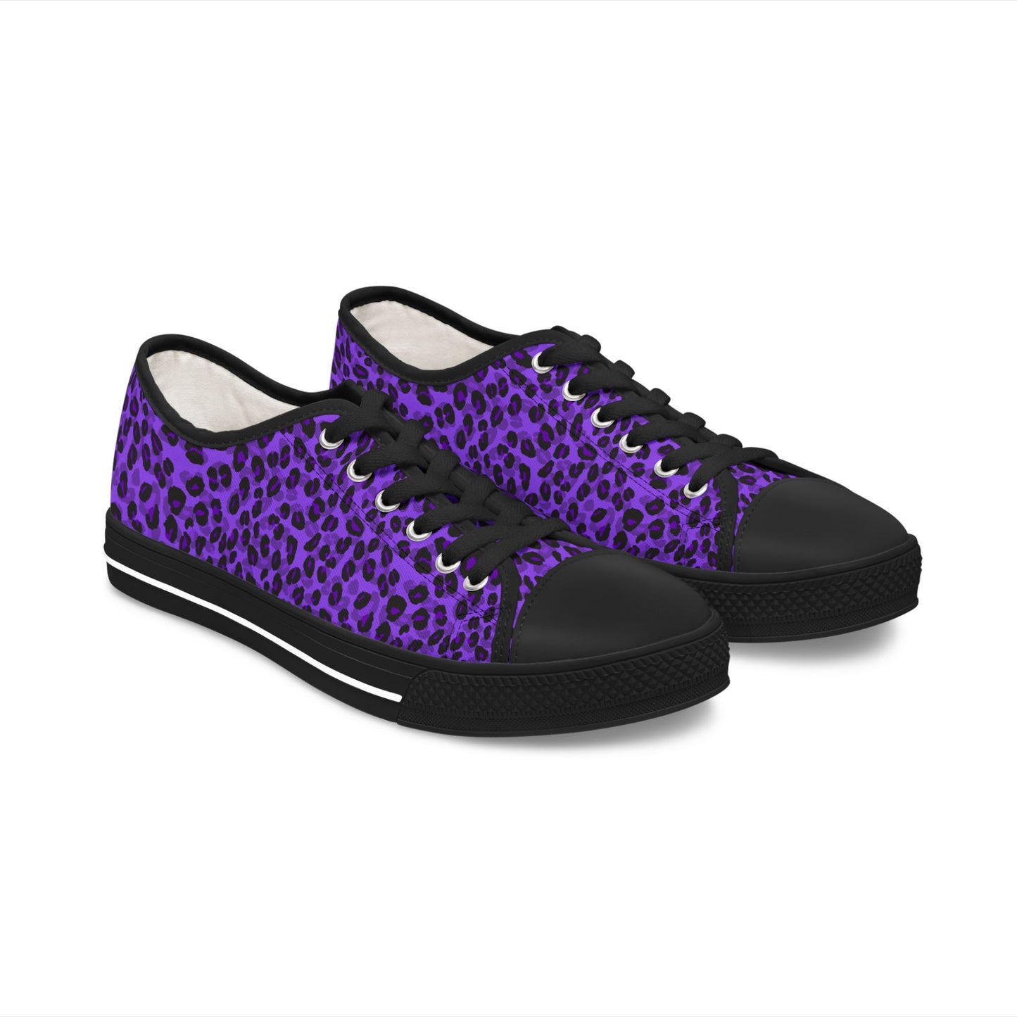 Polka Dot – Lila Leopardenmuster – Low-Top-Sneakers für Damen – Stilvolles und bequemes Schuhwerk für alltägliche Abenteuer