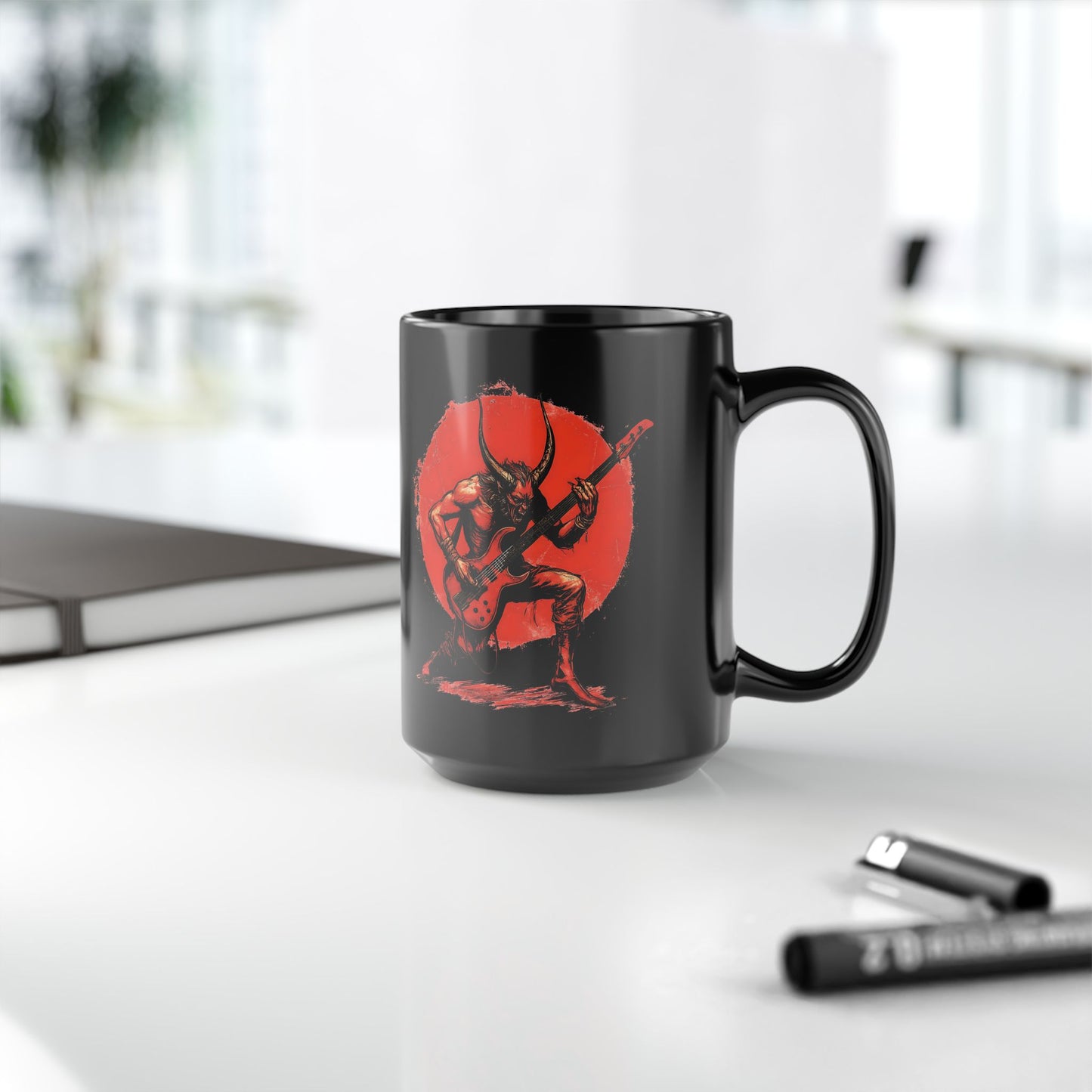 METAL DEMON - Schwarze Kaffeetasse - 15oz