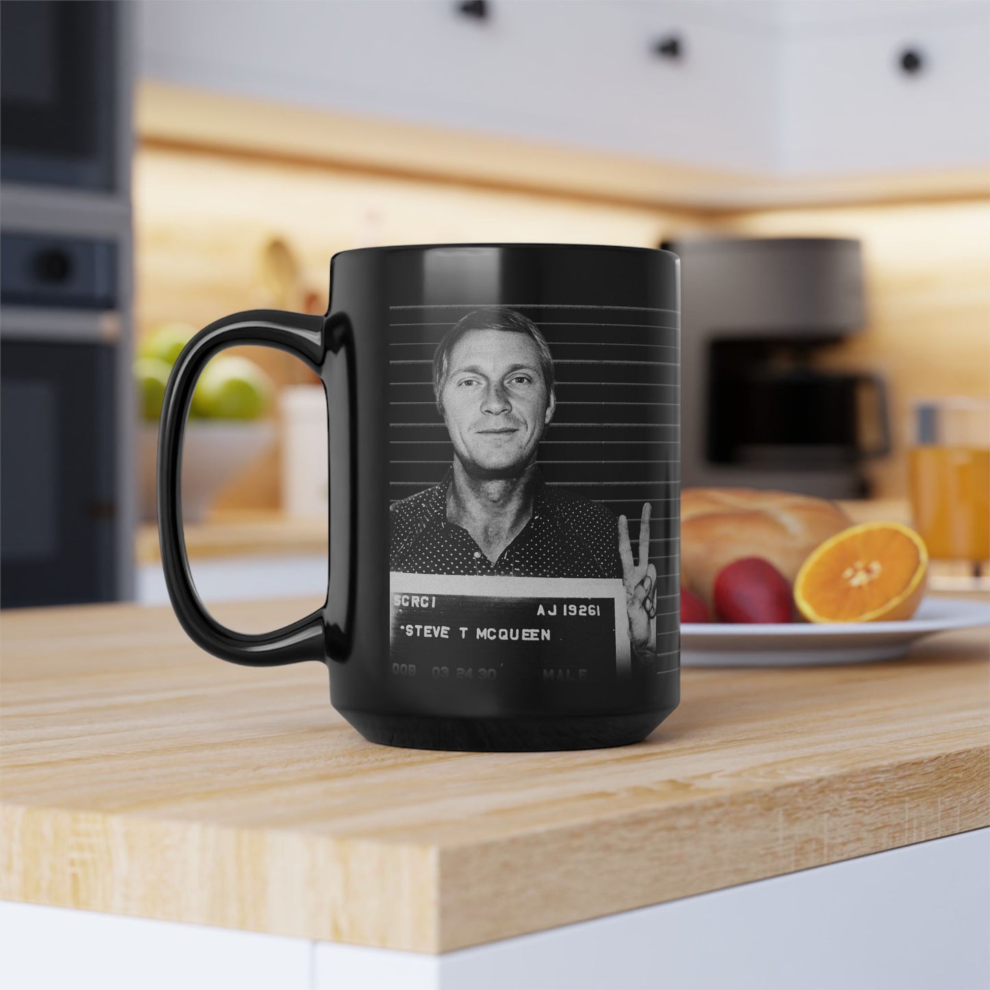 Steve - Mug Shot Black Coffee Mug - 15oz