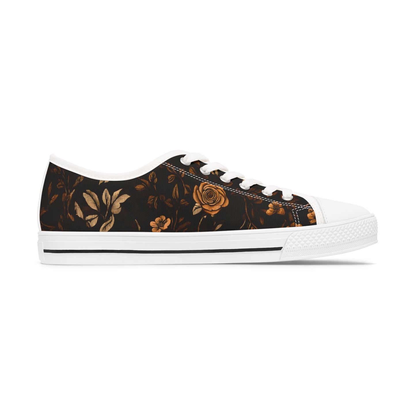 Low Top Sneakers für Damen - Elegantes Blumenmuster