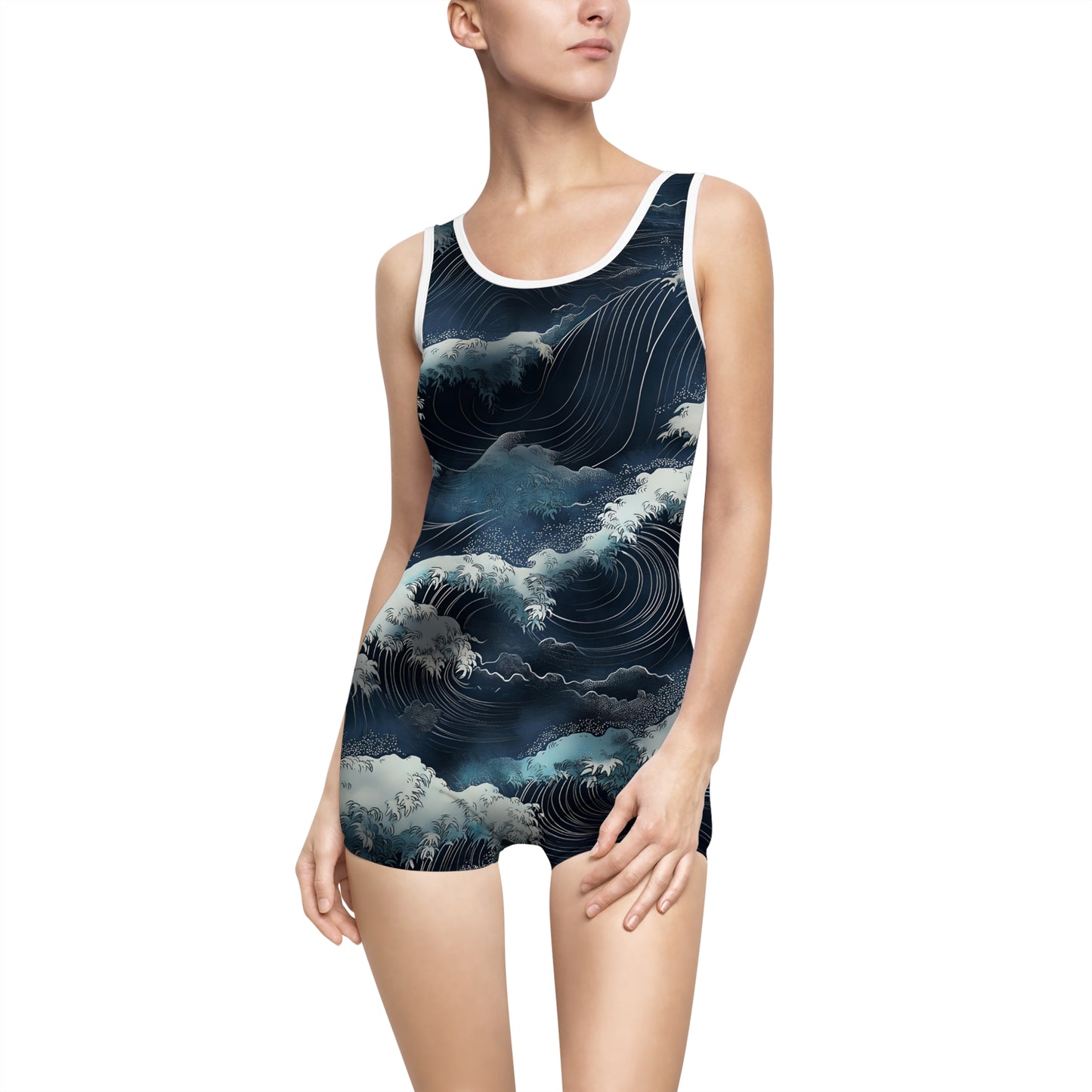 Women's Vintage Swimsuit - Blue Ocea Wonder