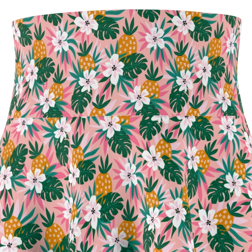 Tropical Pineapple – Skaterrock für Damen – Perfekt für den Sommerurlaub und Freizeitausflüge