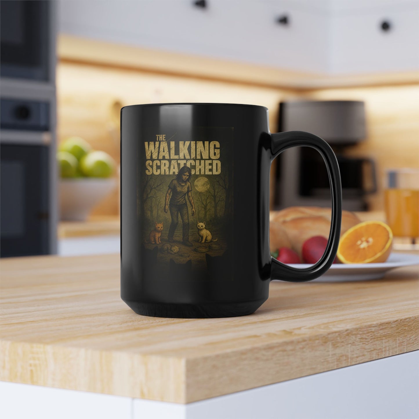 THE WALKING SCRATCHED - Black Coffee Mug - 15oz