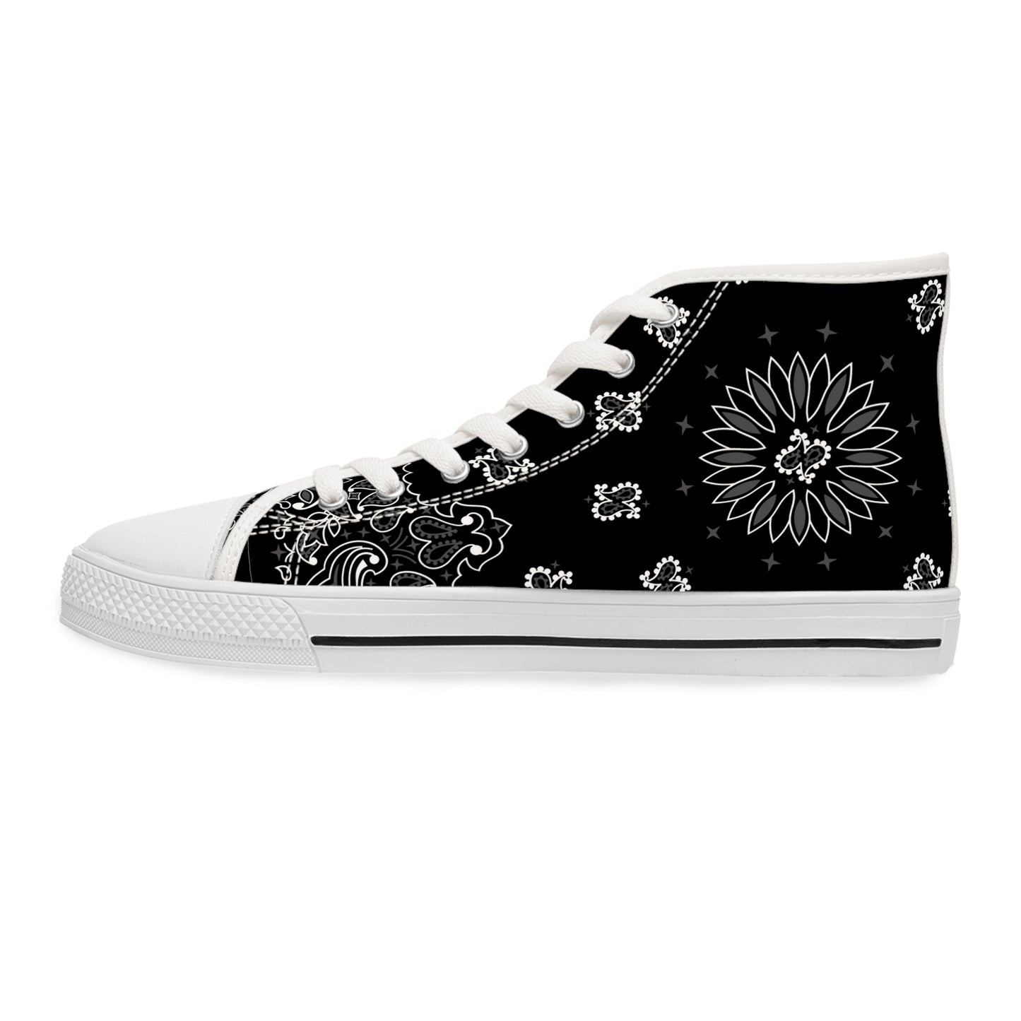 Schwarze Bandana High Top Sneakers für Damen – Stylisch & Fun