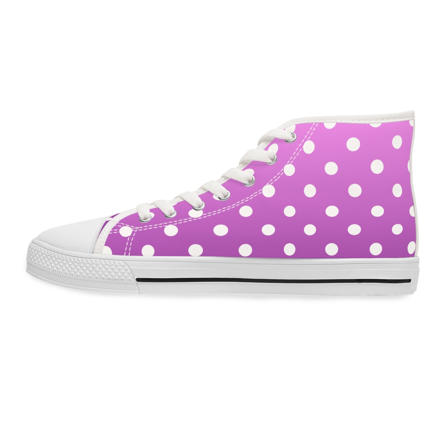 Polka Dot Pink High Top Sneakers für Damen – Stylisch & Fun
