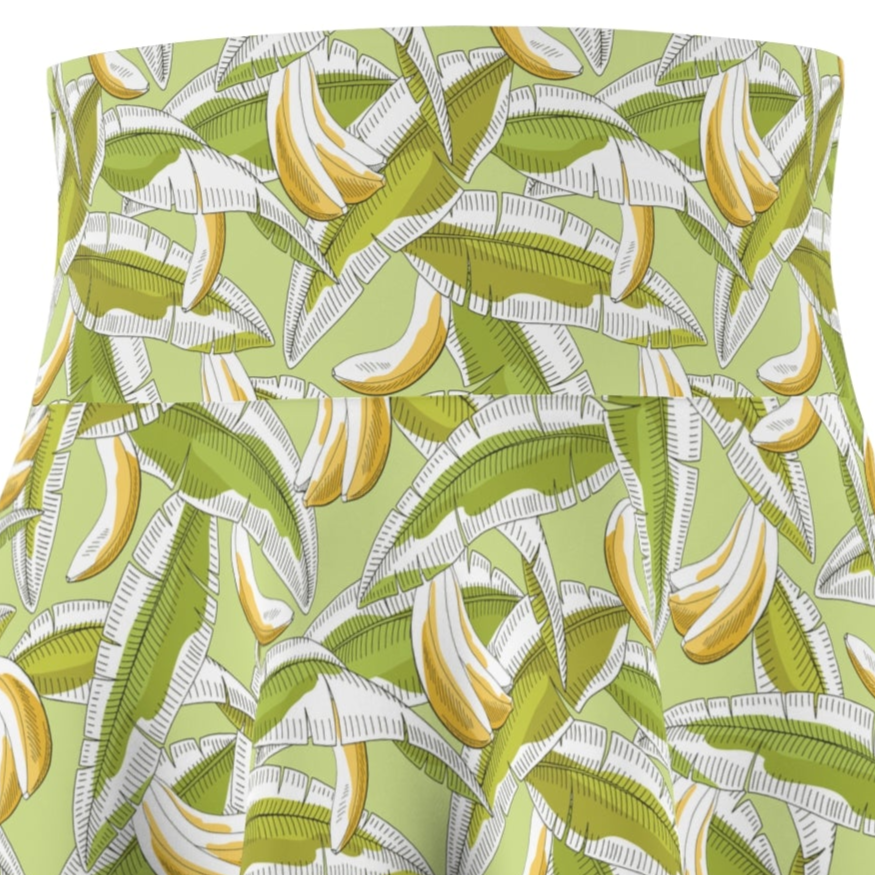 Damen-Skaterrock mit tropischem Bananen-Print – perfekt für Sommer- und Strandtage