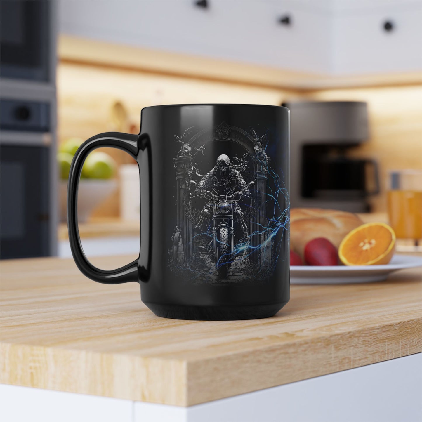 Through The Gate of Hell - Iron & Thunder Collection - Black Coffee Mug - 15oz