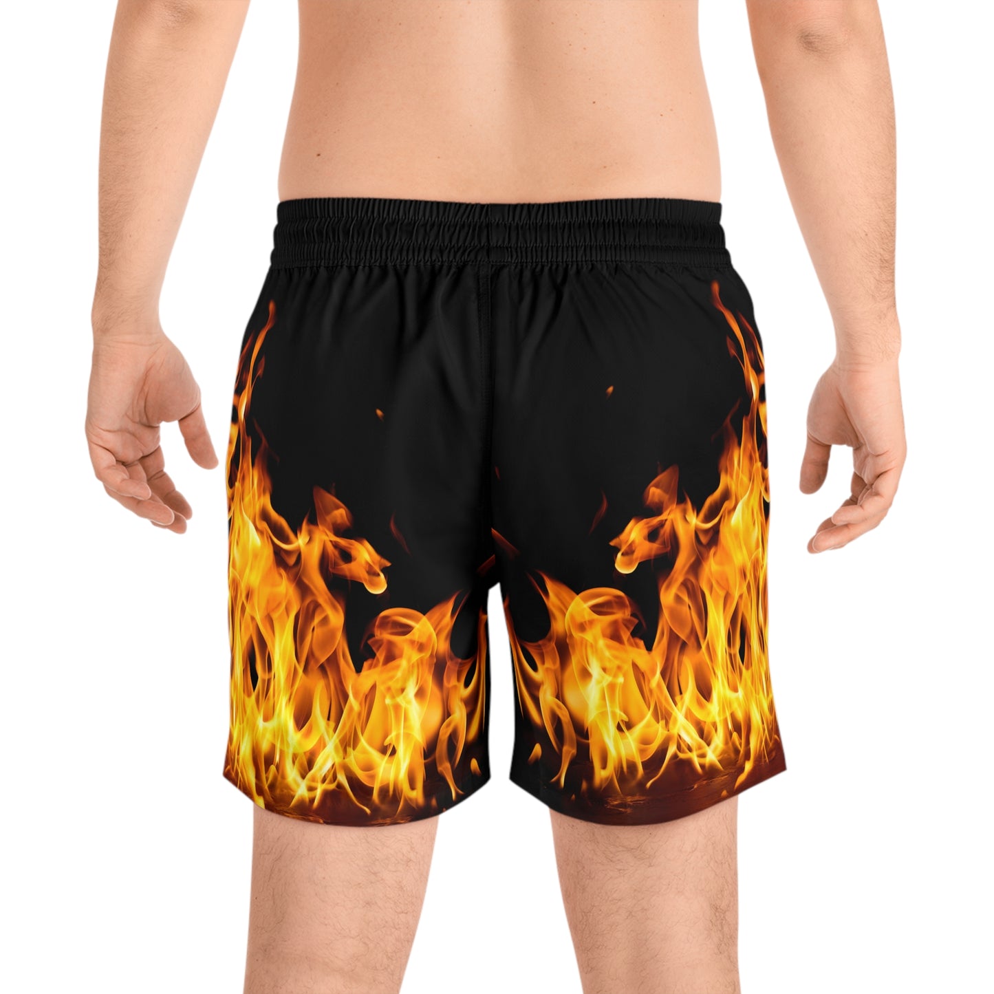 Men's Fire Pattern Swim Shorts - Hot Summer Vibes