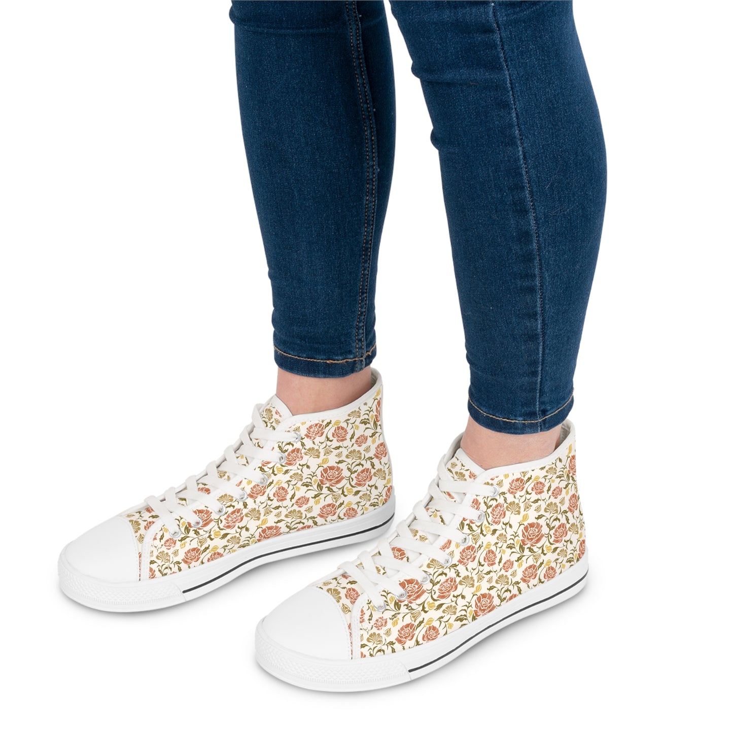 Peach Tree Bloom High Top Sneakers für Damen – Stylisch & Fun