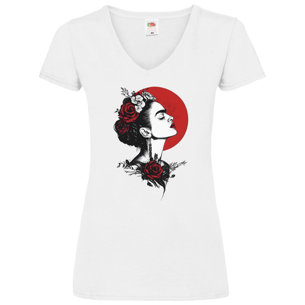 Frida Kahlo - Damen Basic V-Neck T-Shirt