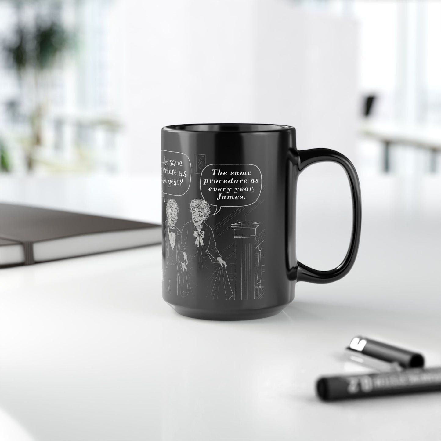 Dinner for One - Schwarze Kaffeetasse - 15oz