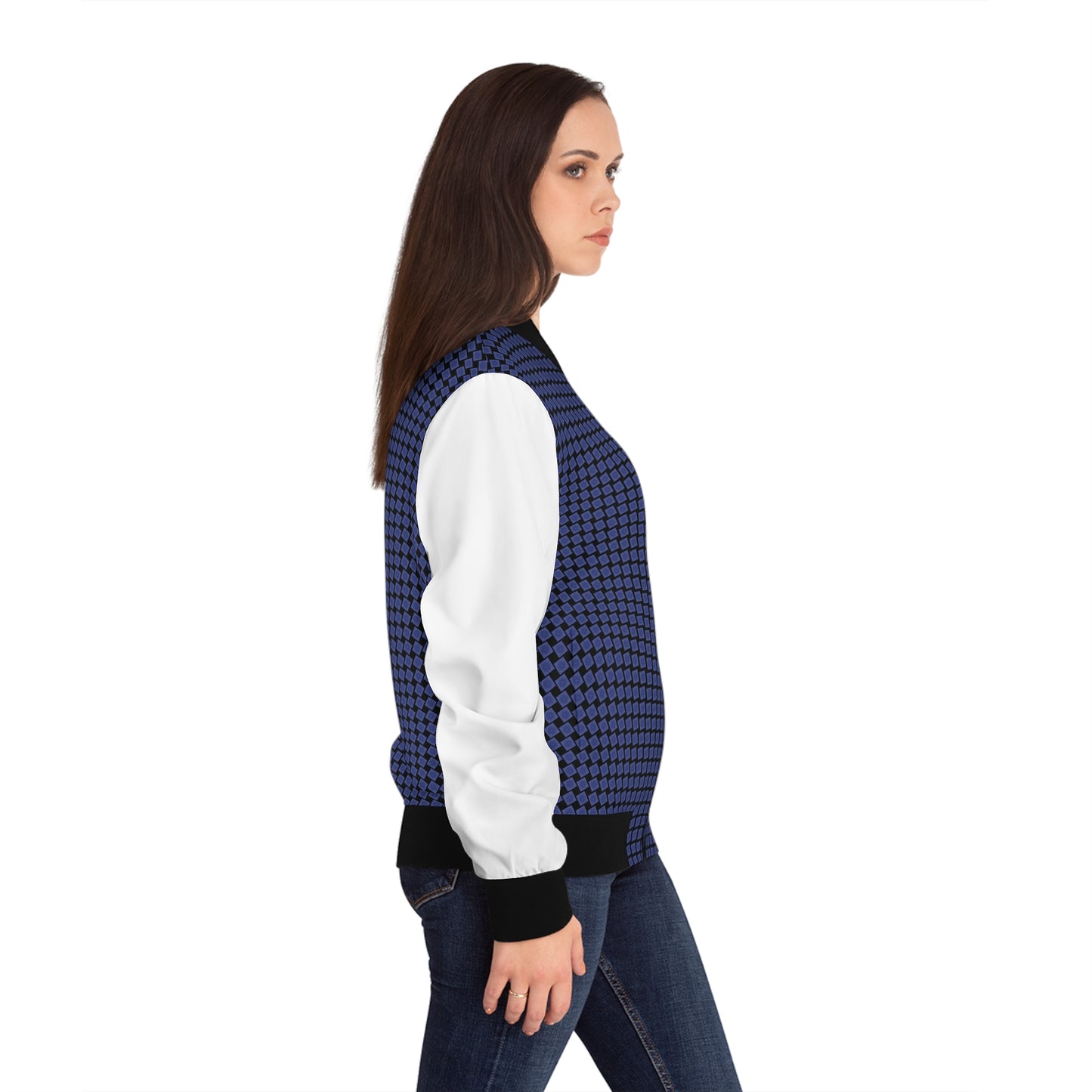 Strukturiertes Blau – Bomberjacke, schickes Design für den Alltagsstil