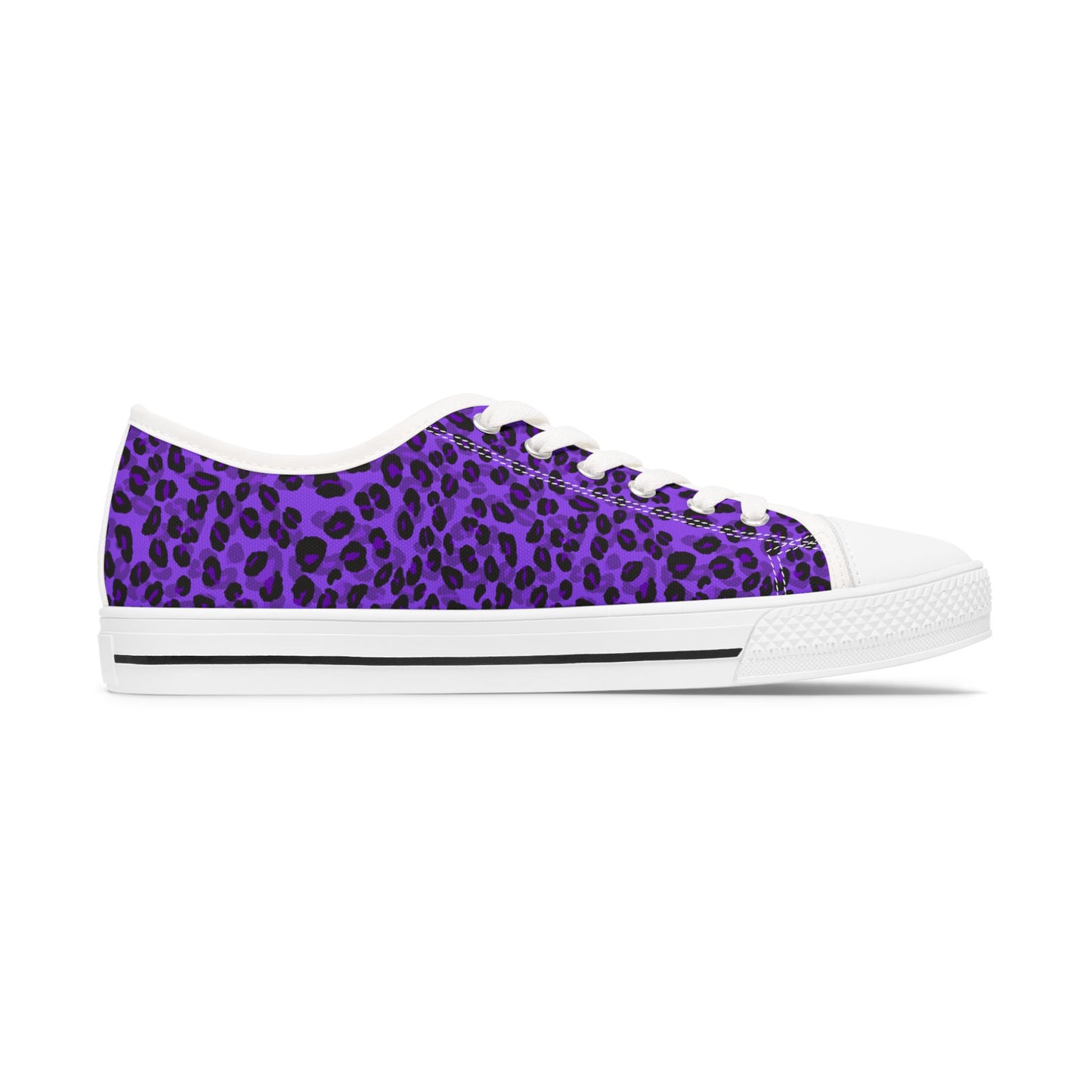 Polka Dot – Lila Leopardenmuster – Low-Top-Sneakers für Damen – Stilvolles und bequemes Schuhwerk für alltägliche Abenteuer
