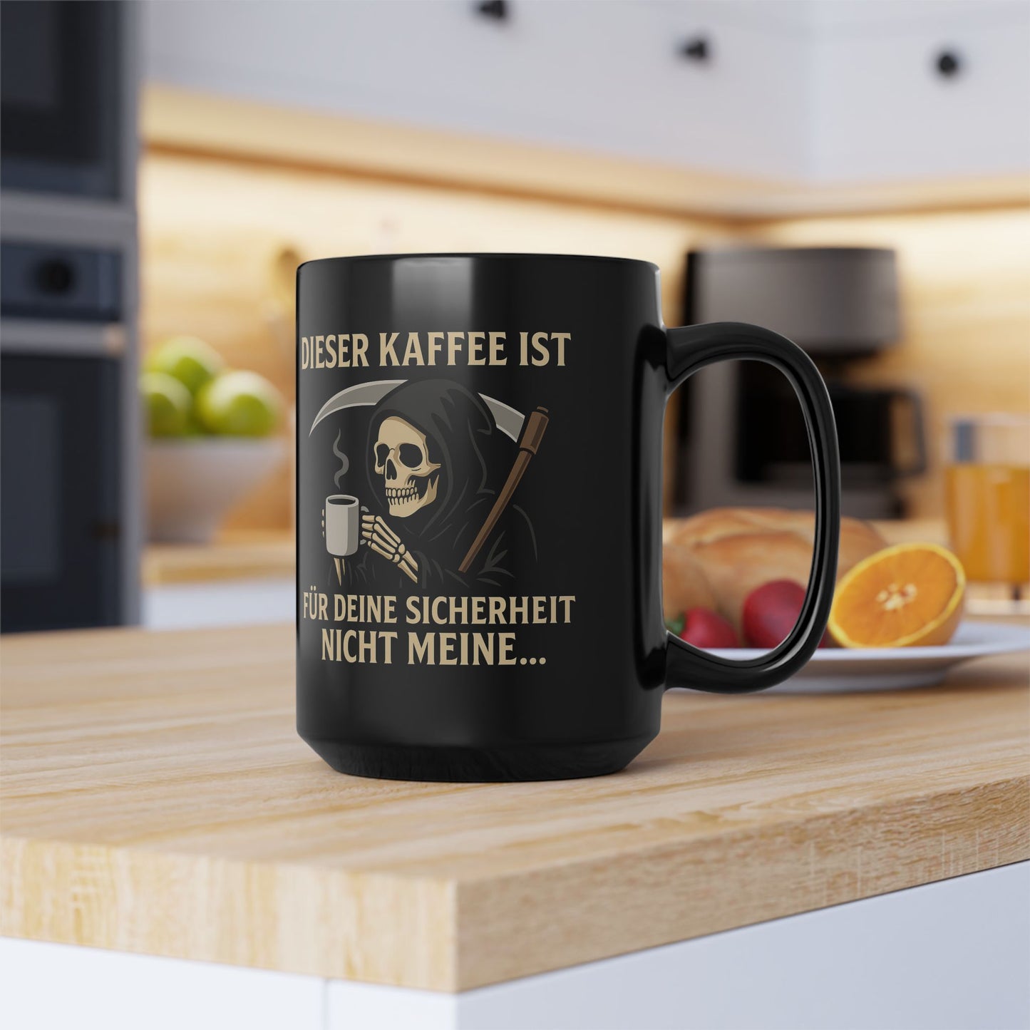 DIESER KAFFEE IST FÜR DEINE SICHERHEIT NICT MEINE... - Schwarze Kaffeetasse - 15oz