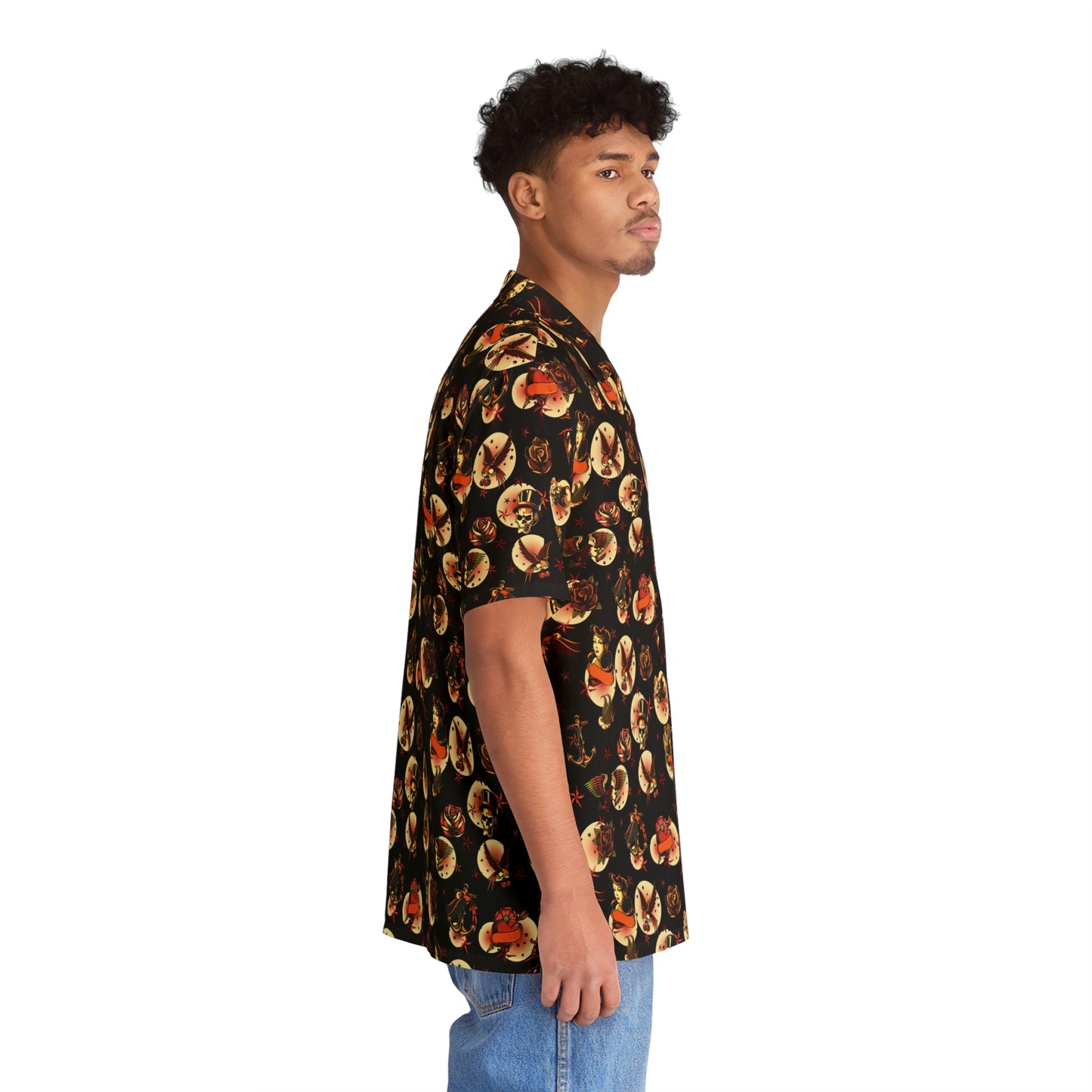 Vintage Tattoos - Men's Hawaiian Shirt - Beach Vibe Summer Gear