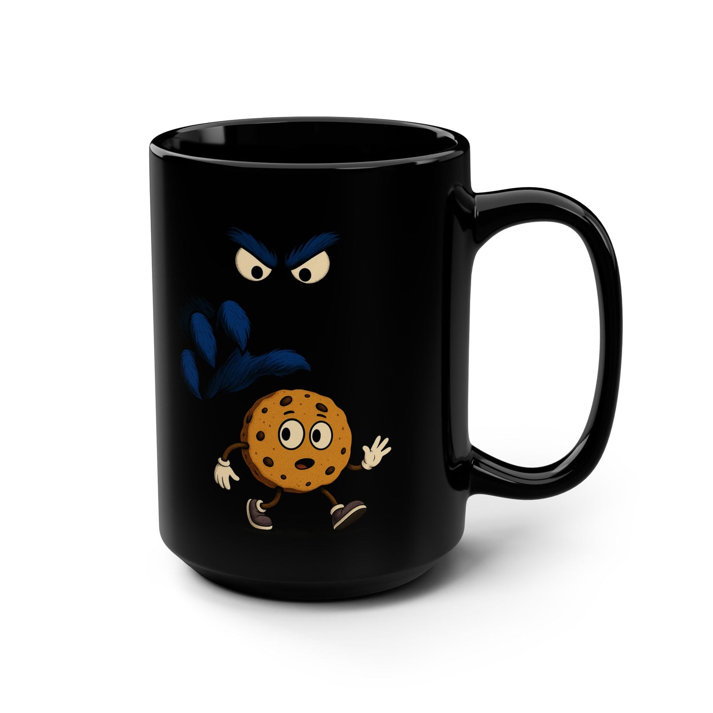 Cookie and Monster - Black Coffee Mug - 15oz