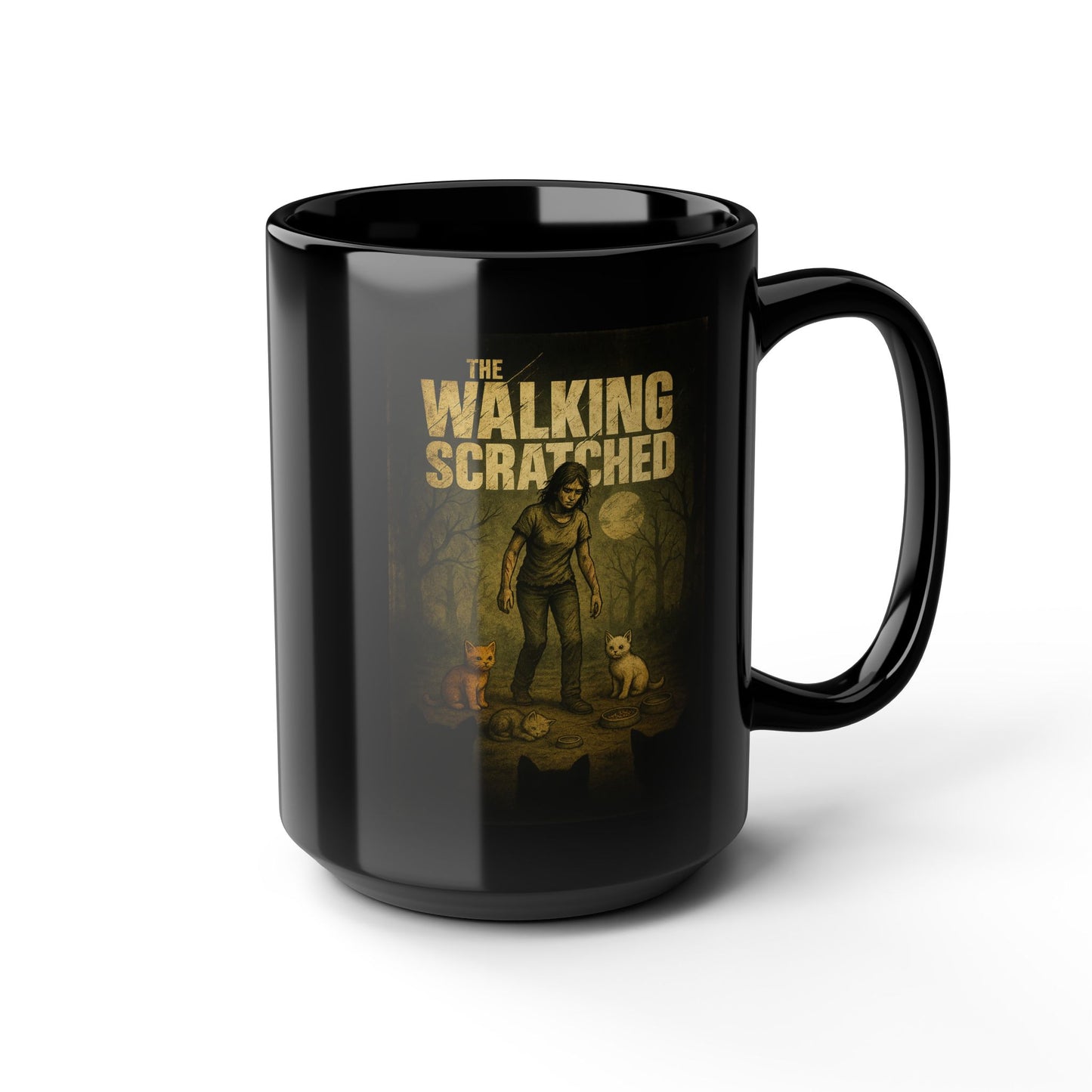 THE WALKING SCRATCHED - Black Coffee Mug - 15oz